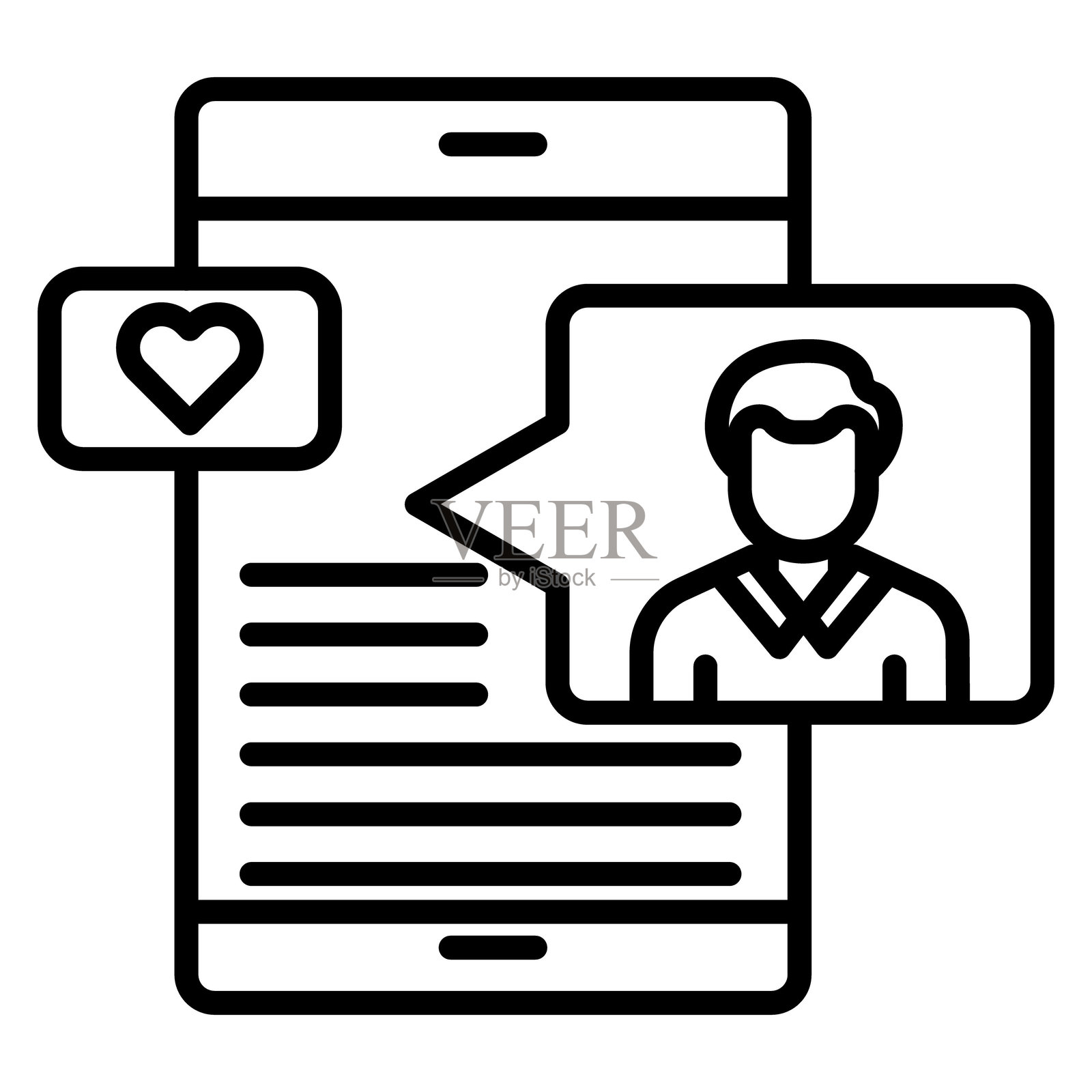 社交媒体招聘矢量图标插画图片素材