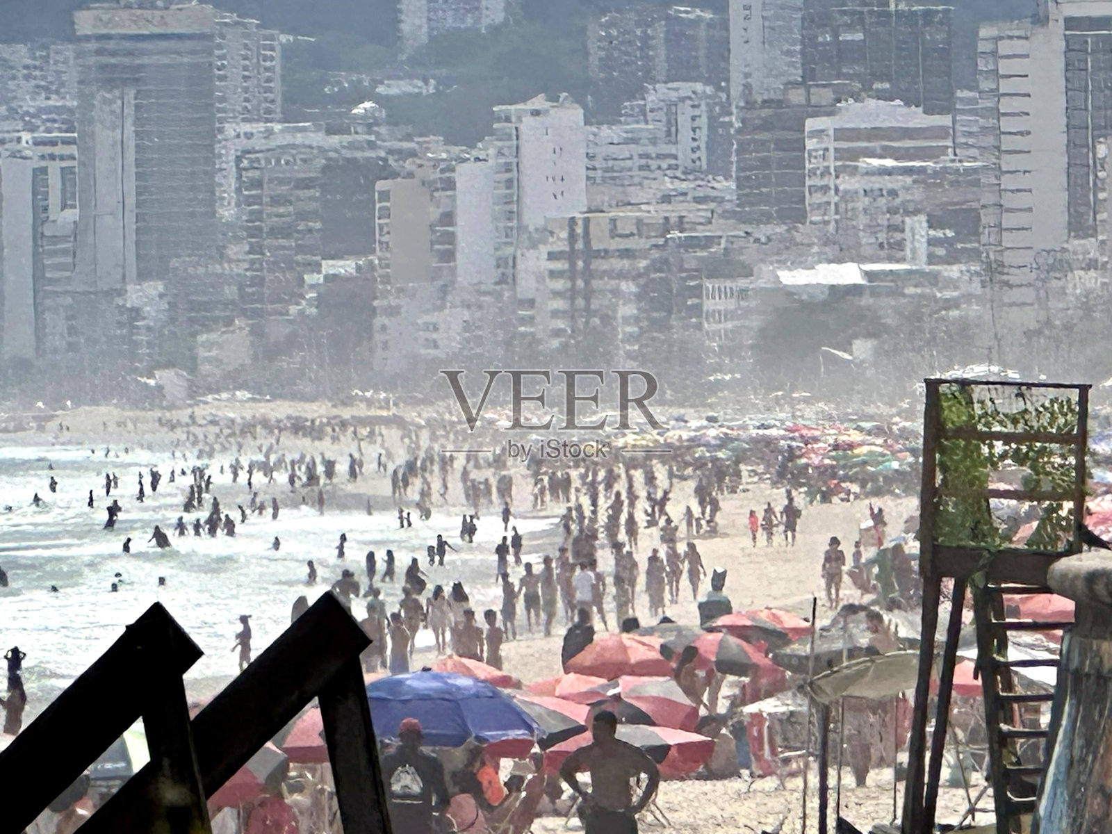 巴西里约热内卢州里约热内卢伊帕内玛海滩风光照片摄影图片