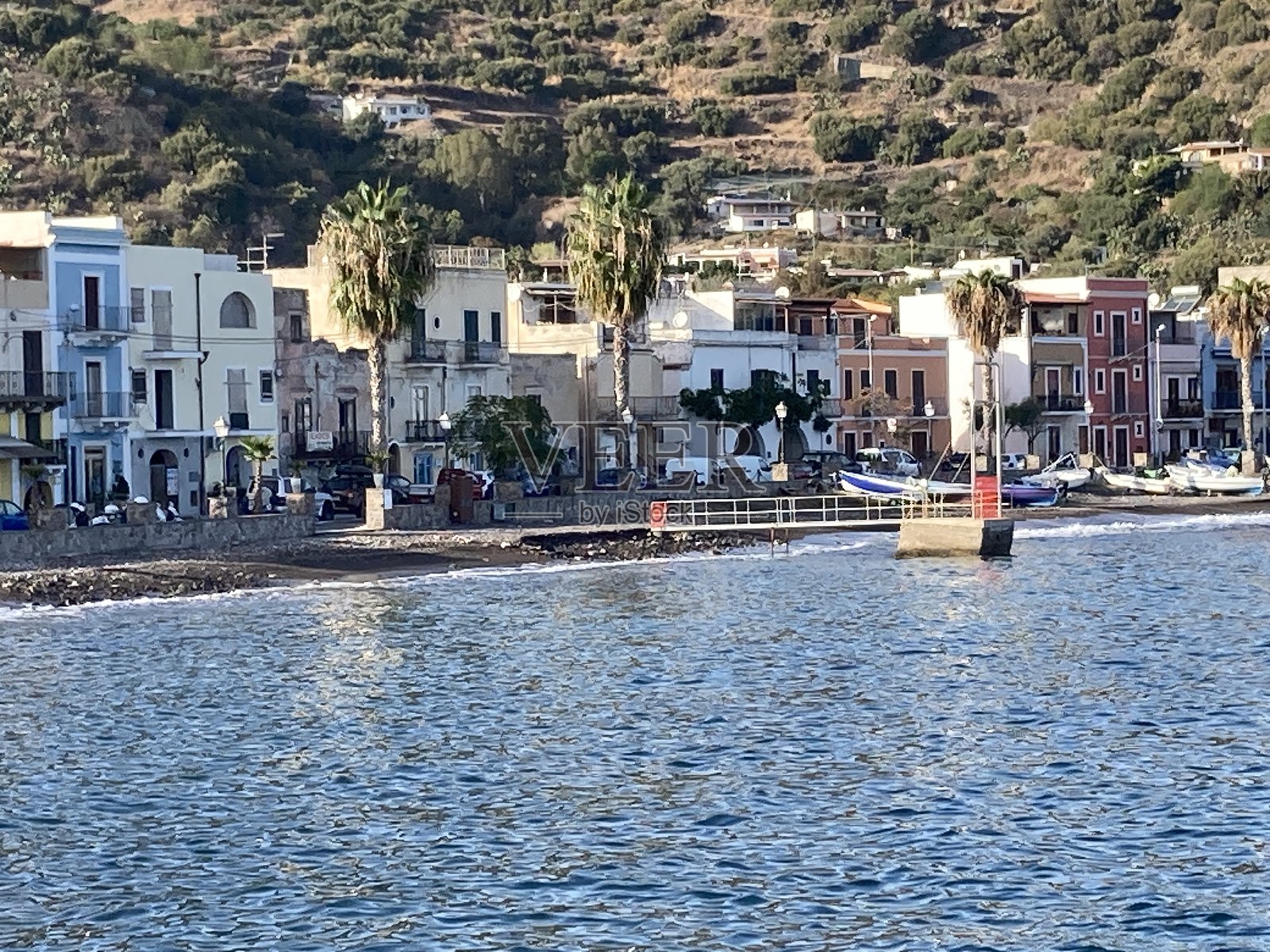 意大利西部海岸线全景照片摄影图片