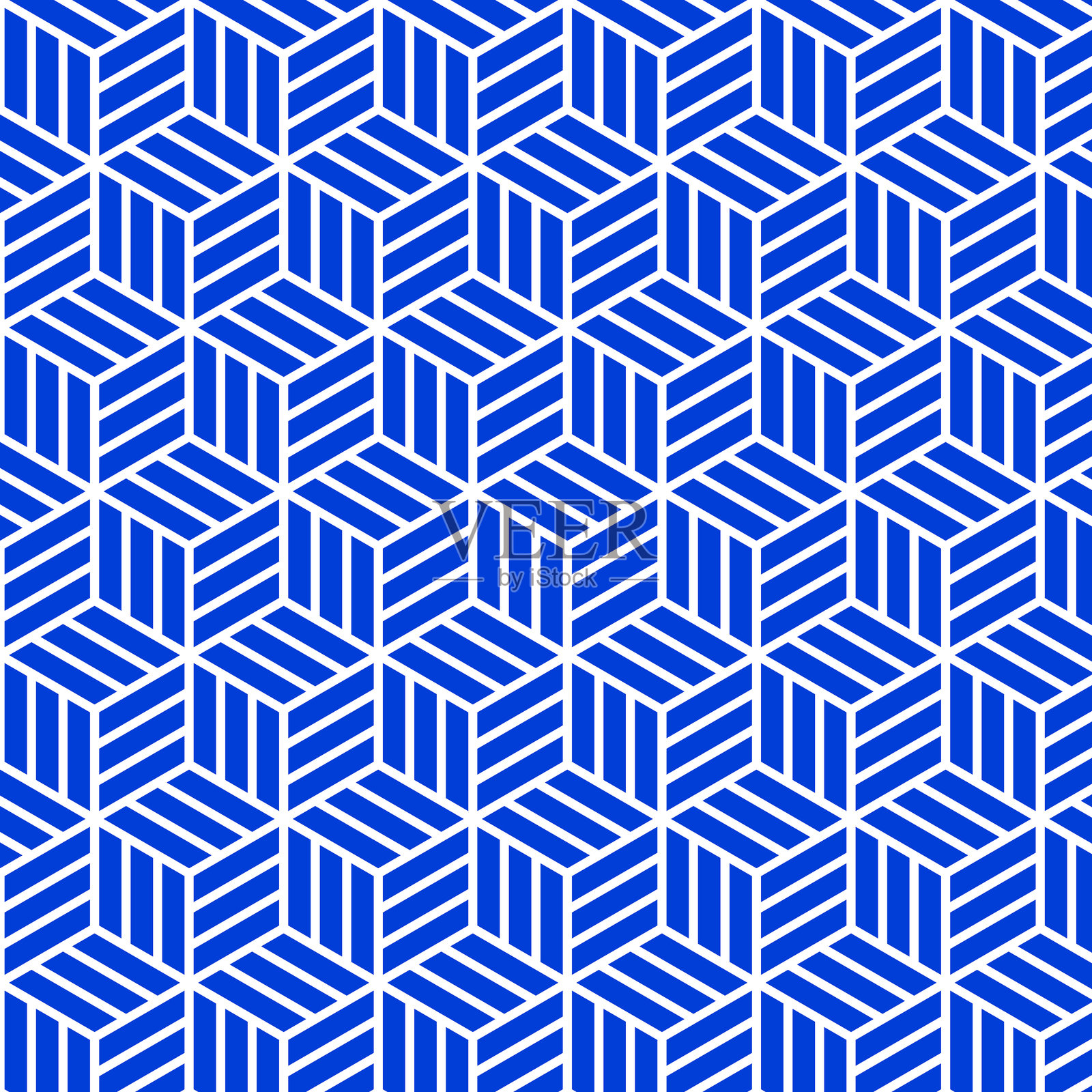 Kikkō Ajiro 是一种传统的日式图案。背景素材、纹理、无缝、蓝色插画图片素材