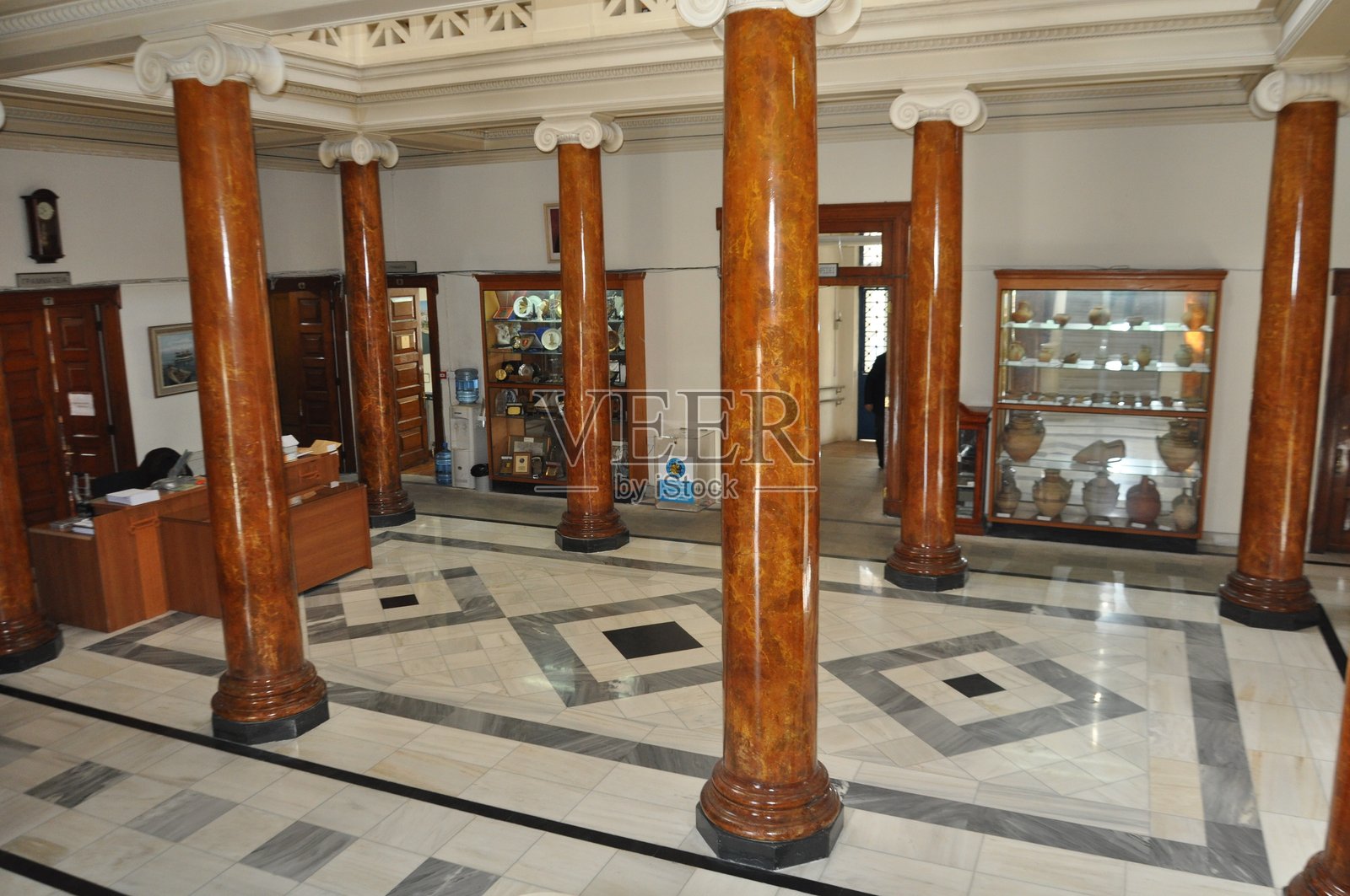 利马索尔市政厅（区政府）的室内设计照片摄影图片