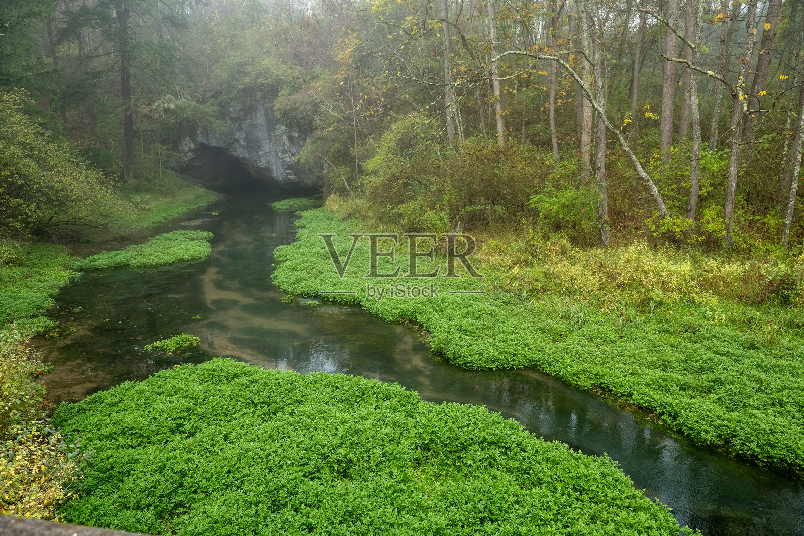 溪流汇入拱形泉照片摄影图片