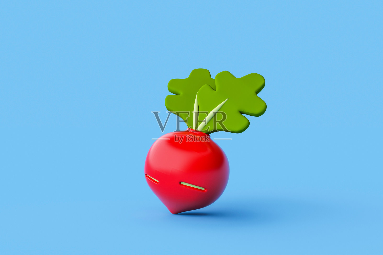 蓝色背景上的胡萝卜和白萝卜。3D渲染。照片摄影图片