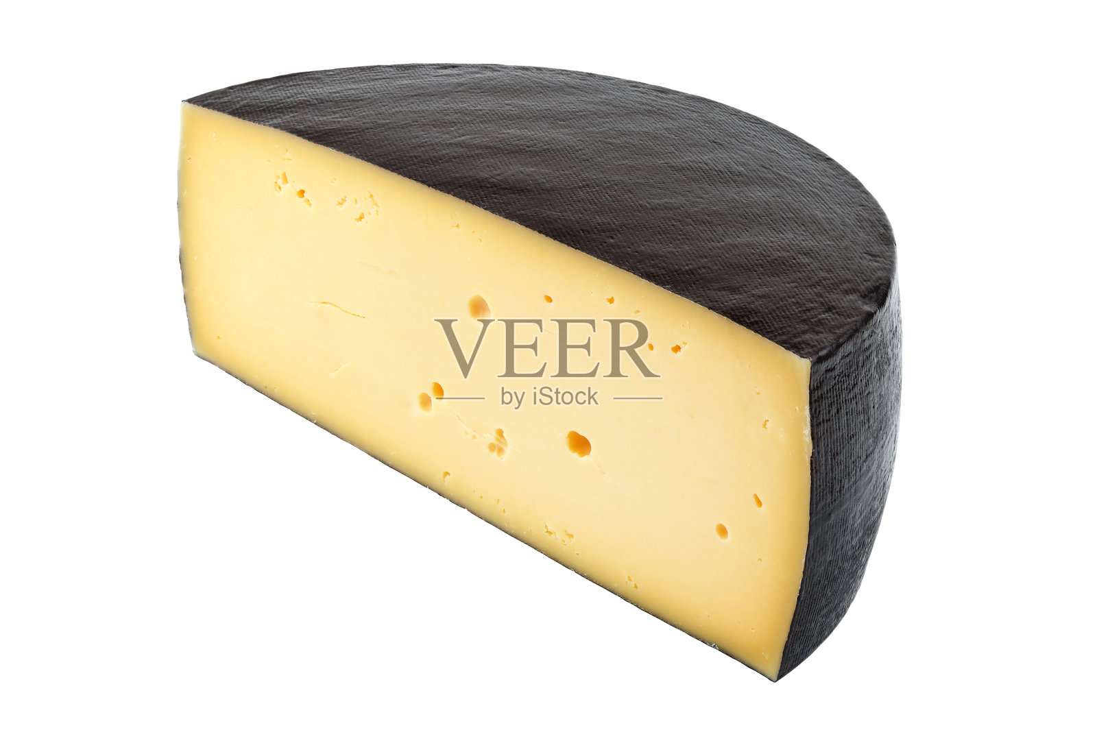 半个陈年奶酪在白色背景下孤立。照片摄影图片