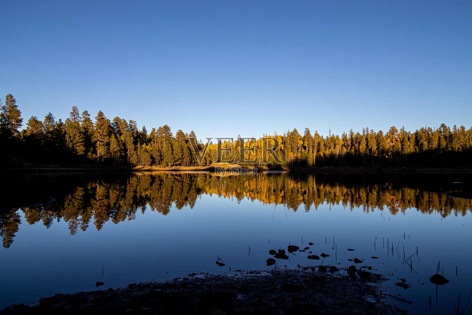 秋日倒影照片摄影图片