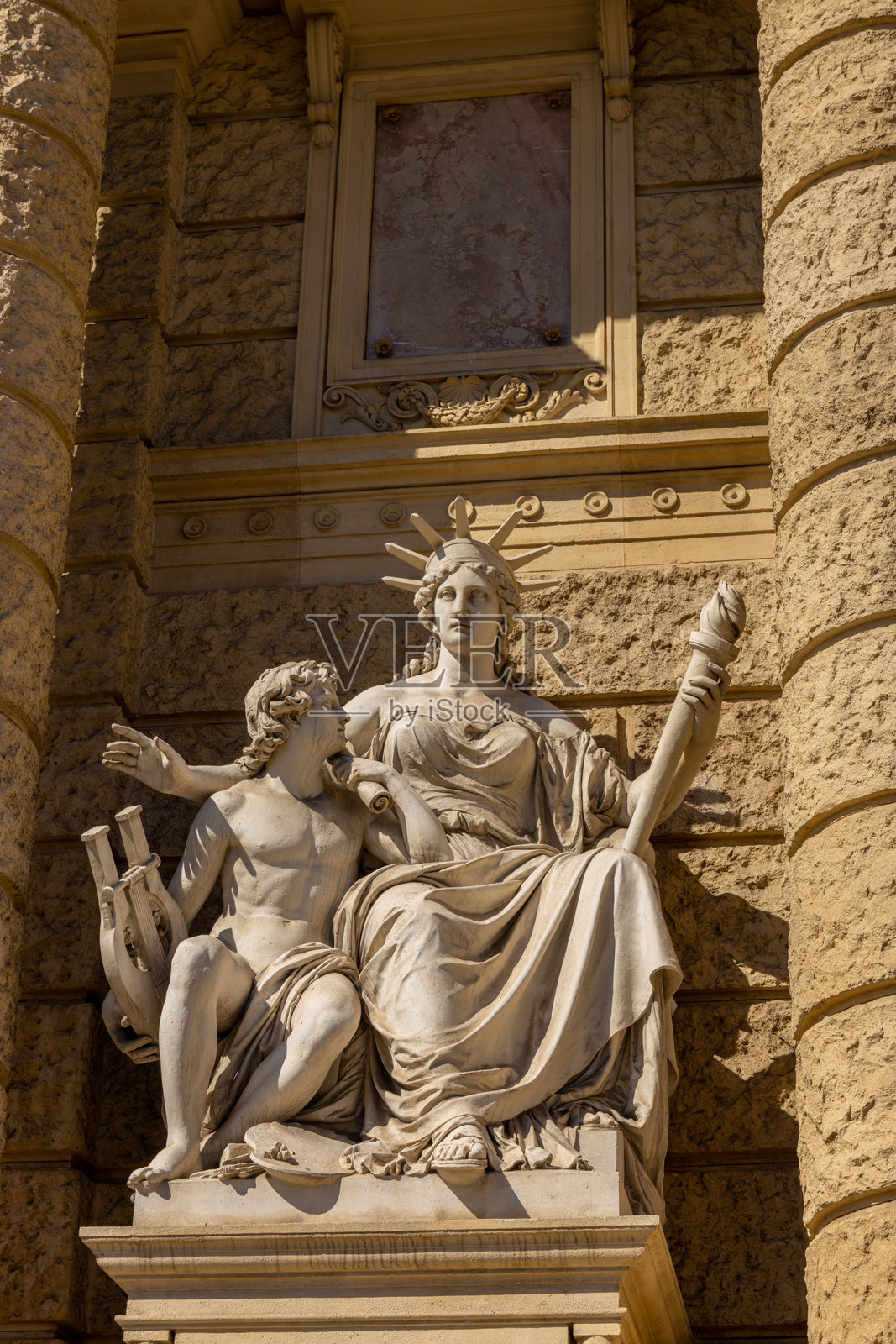 维也纳自然历史博物馆和艺术史博物馆建筑照片摄影图片