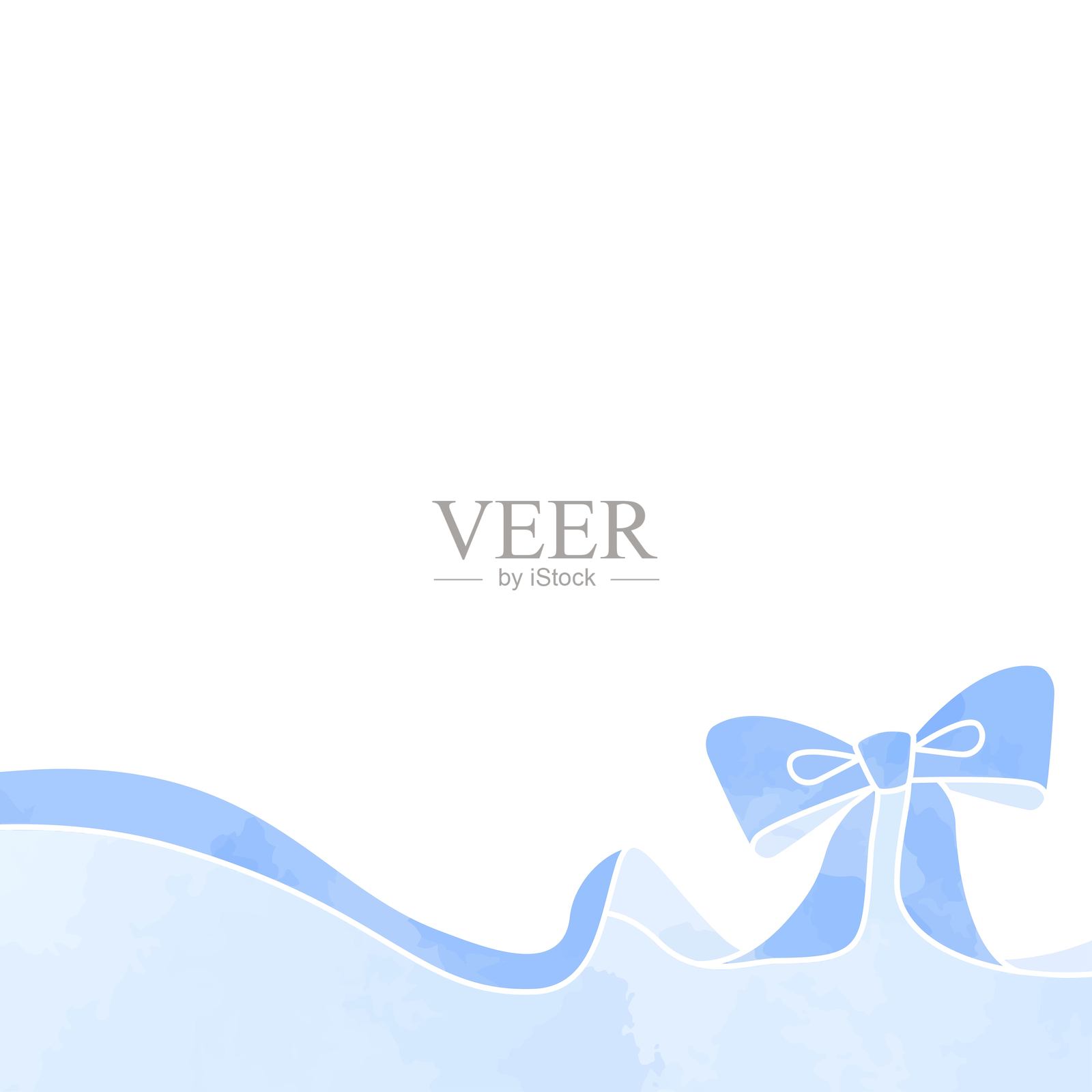 丝带装饰边框，背景，水彩风格，方形尺寸插画图片素材