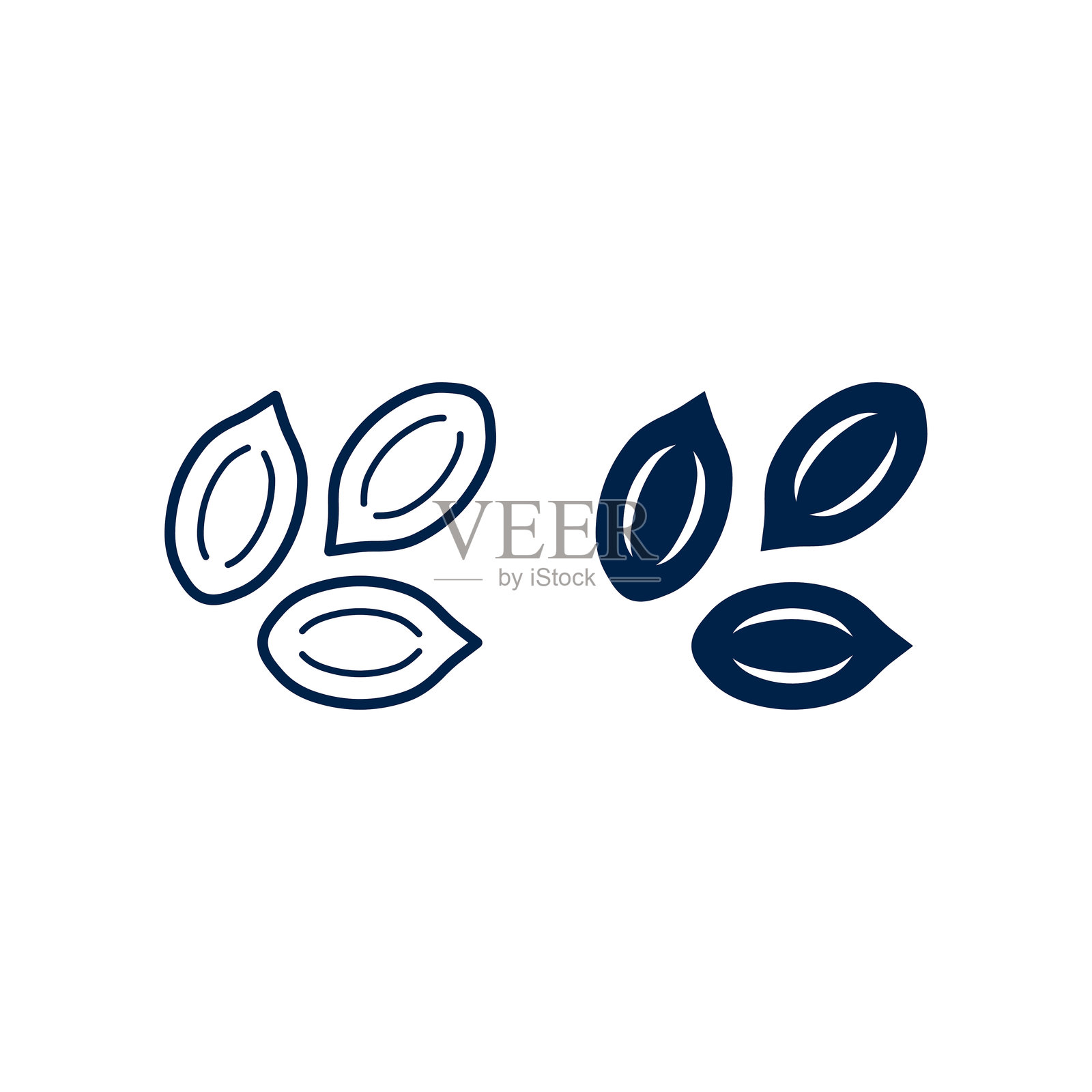 种子图标集logo模板，独立插画插画图片素材