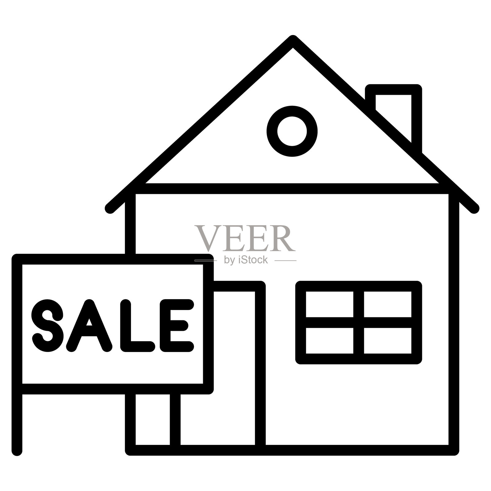 待售房屋矢量图标插画图片素材