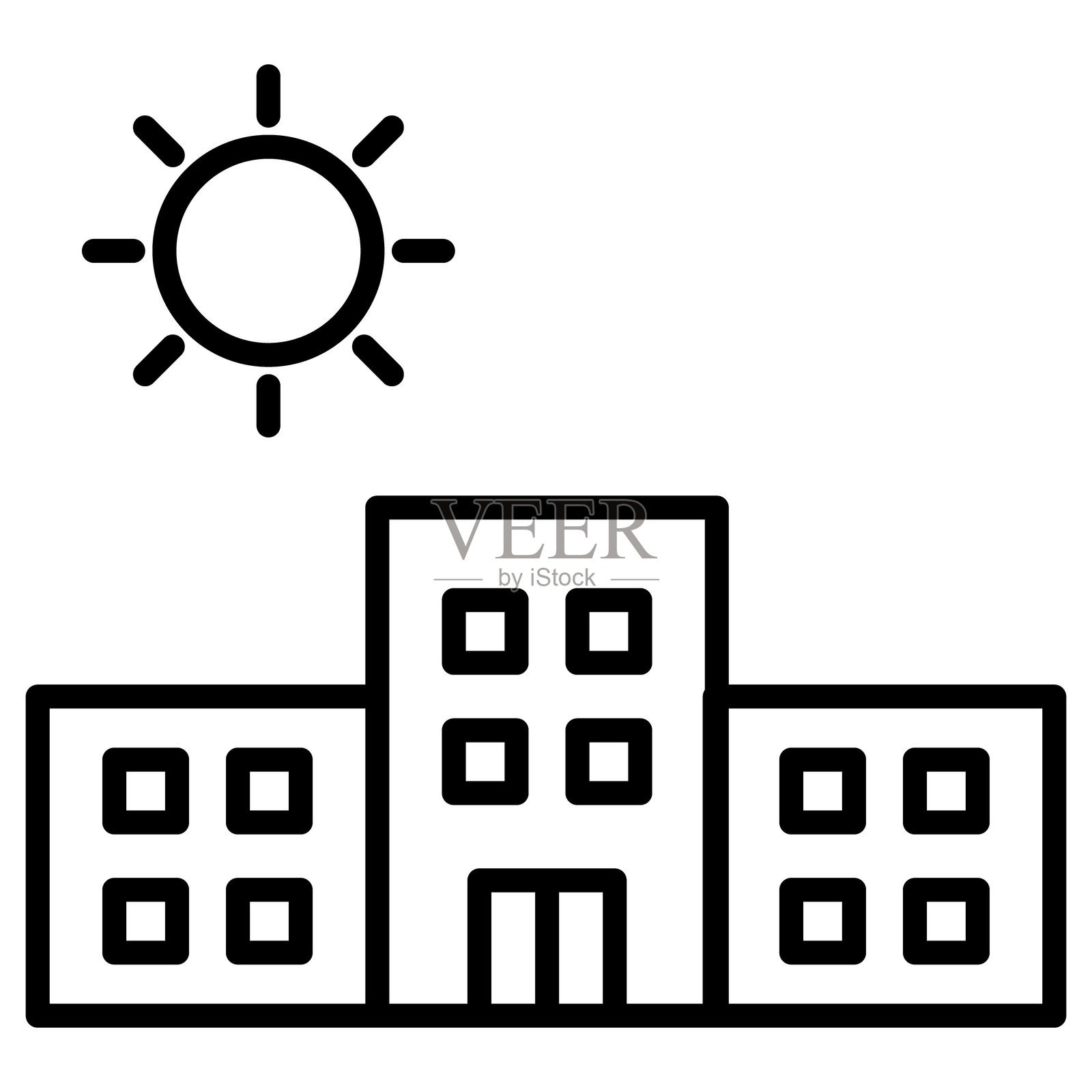 沙漠酒店矢量图标插画图片素材