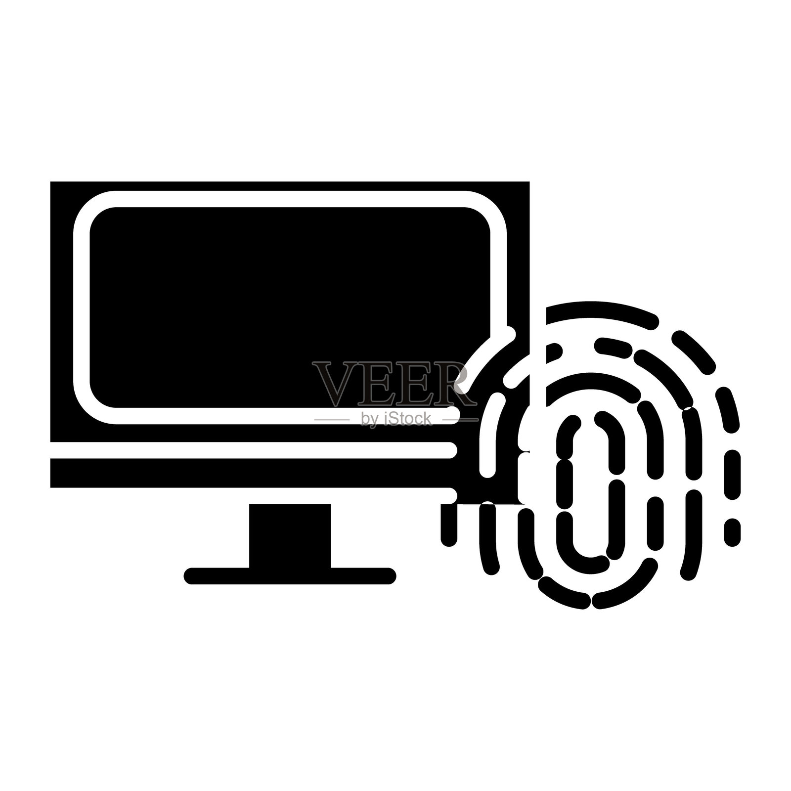 生物识别电脑矢量图标插画图片素材