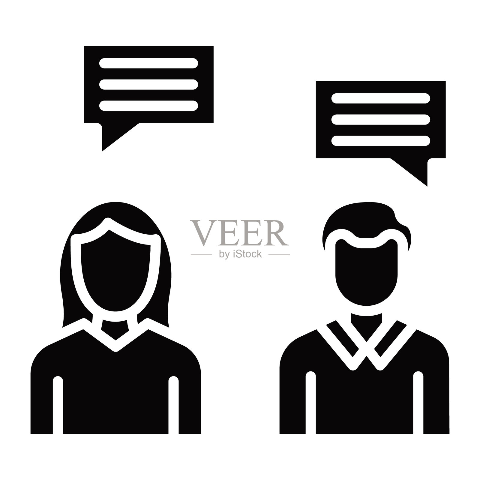 聊天群组矢量图标插画图片素材