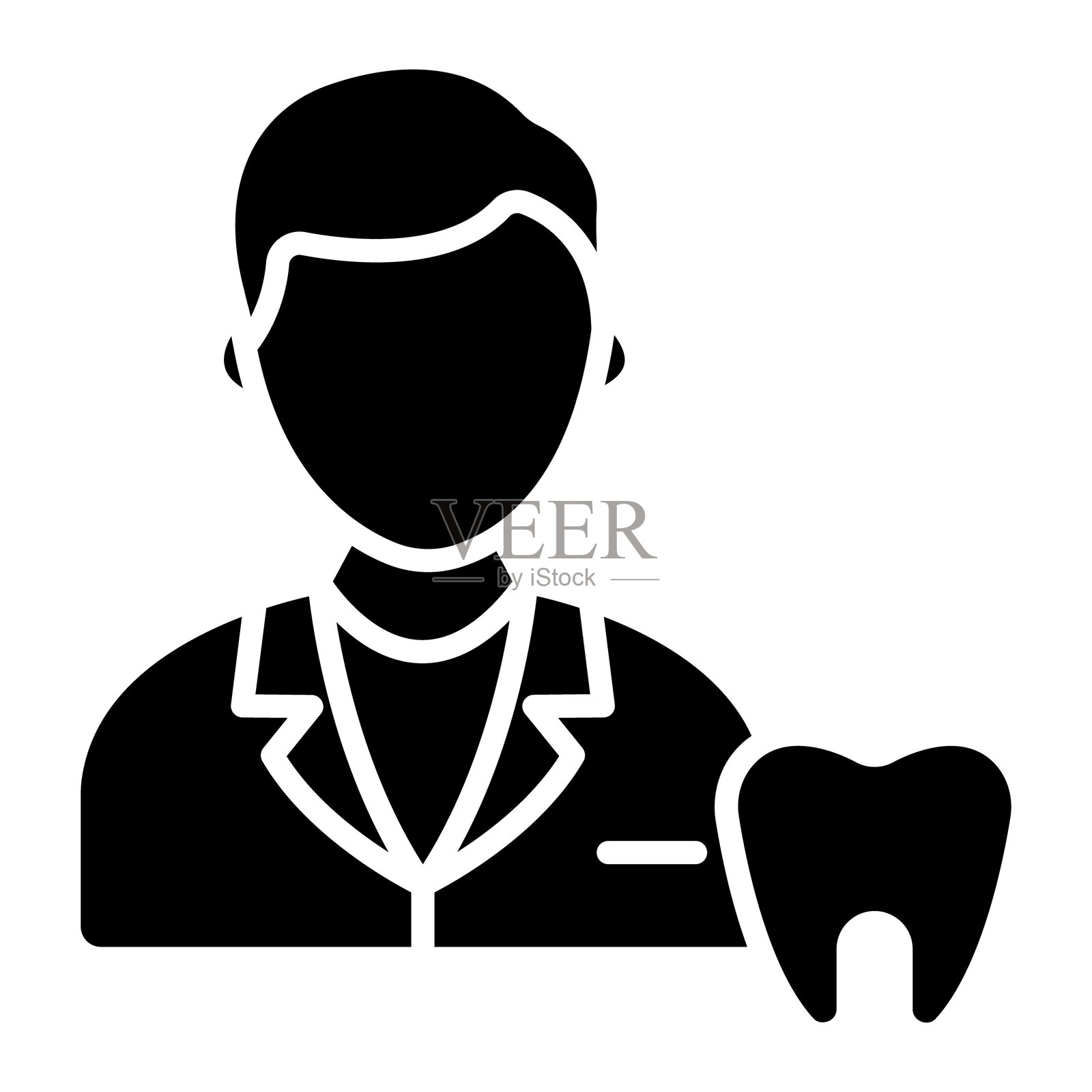 牙医男性矢量图标插画图片素材