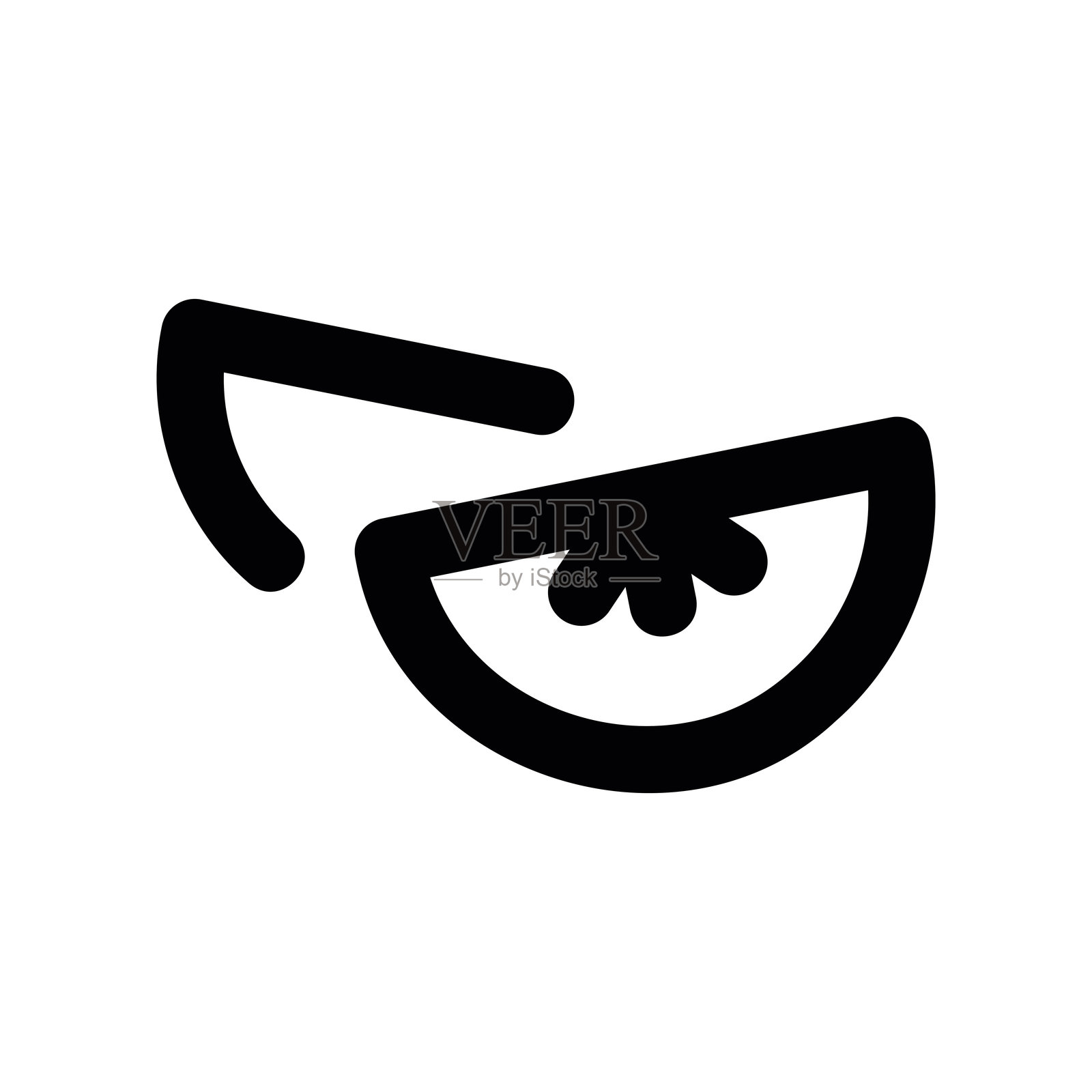 风格化的粗线条描绘的新鲜柑橘类水果切片装饰插画图片素材