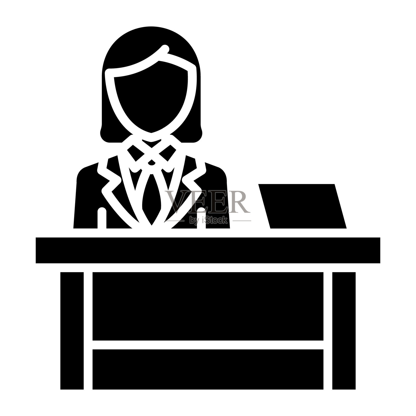 接待员矢量图标插画图片素材