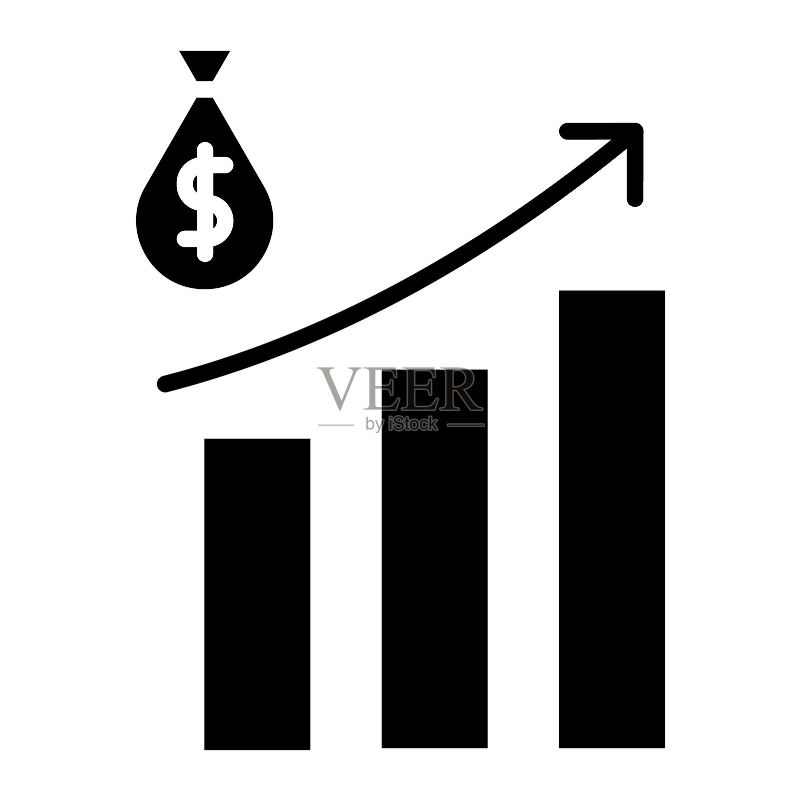 营收增长矢量图标插画图片素材