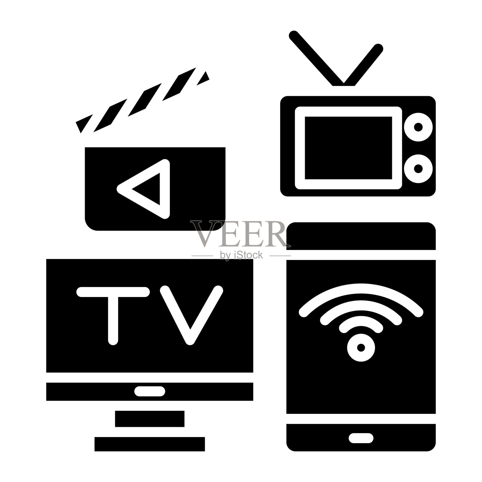 媒体行业矢量图标插画图片素材