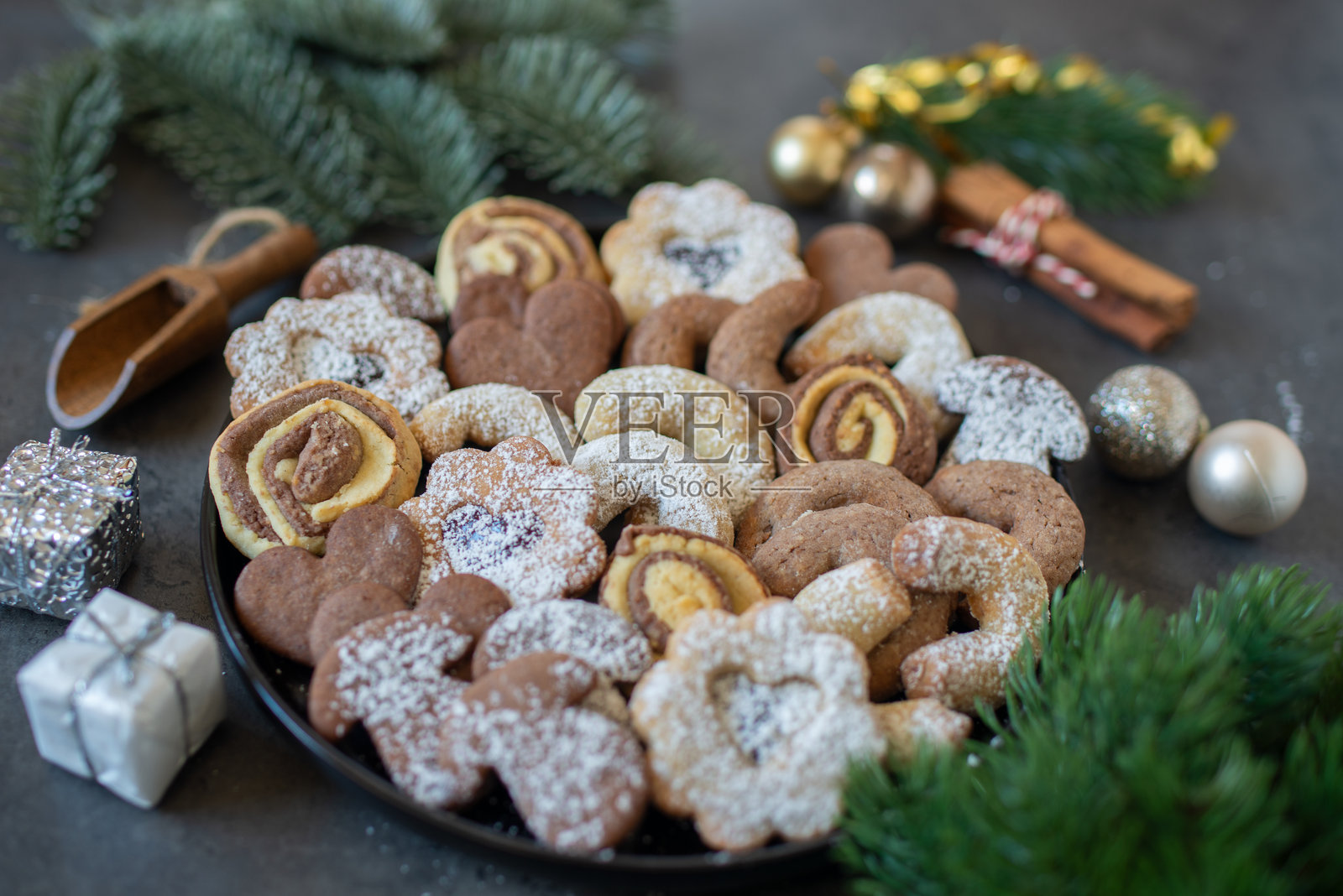 圣诞主题的曲奇饼干照片摄影图片