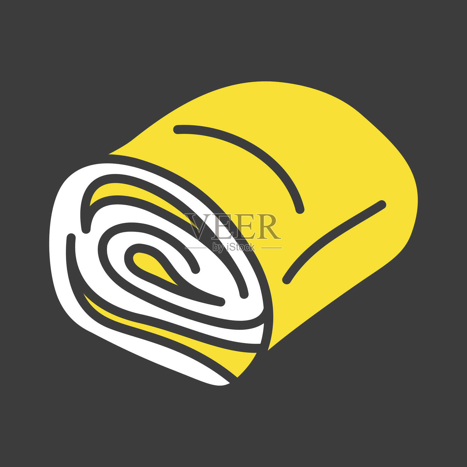 卷起培根肉矢量图图标插画图片素材