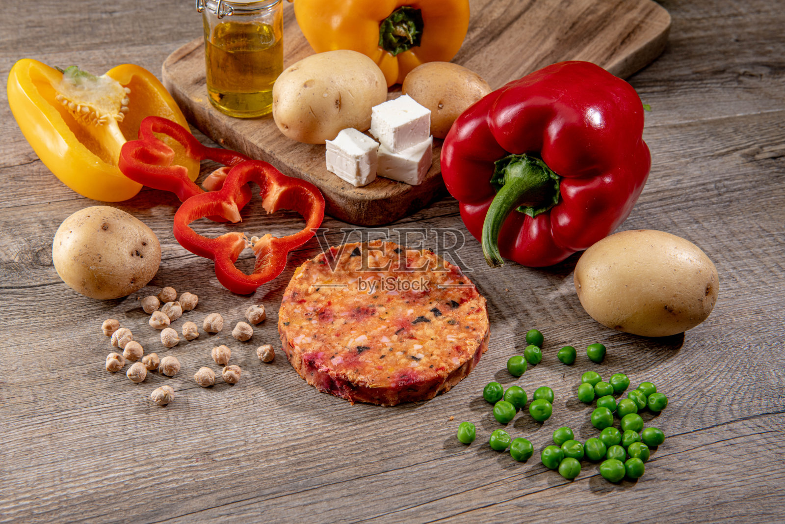 纯素汉堡食材照片摄影图片