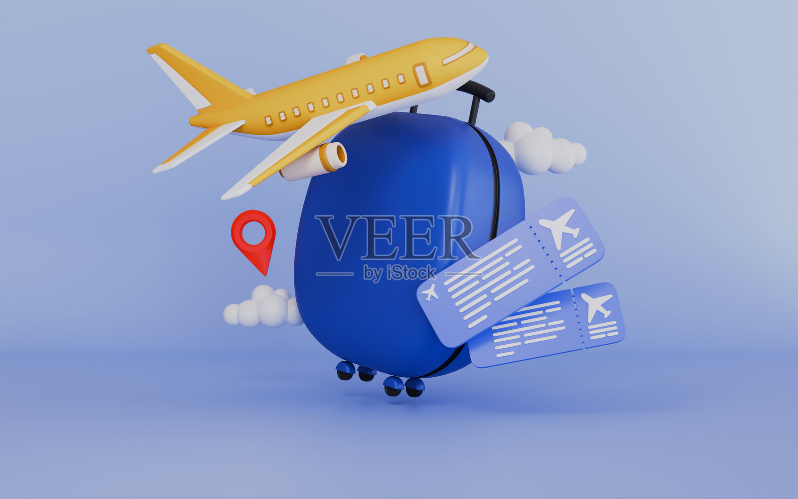 旅行与冒险，包括飞机、行李箱、预订和象征规划的图钉照片摄影图片