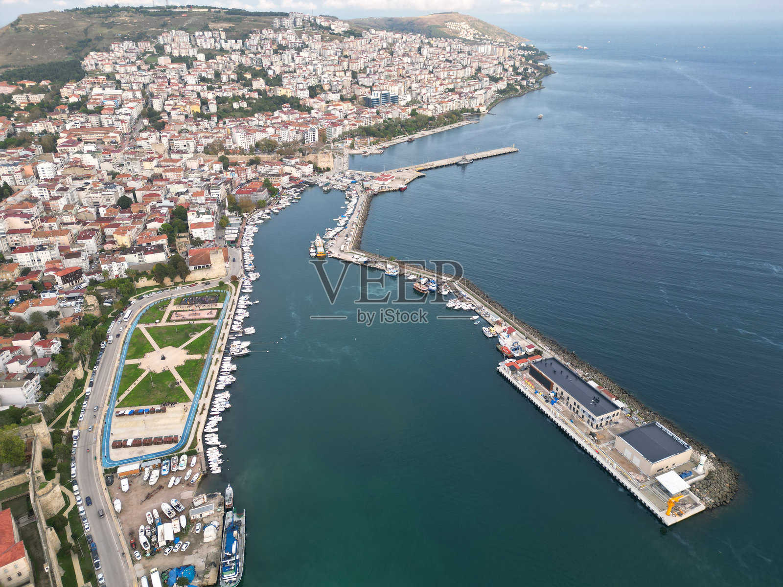 土耳其锡诺普市的航拍画面照片摄影图片