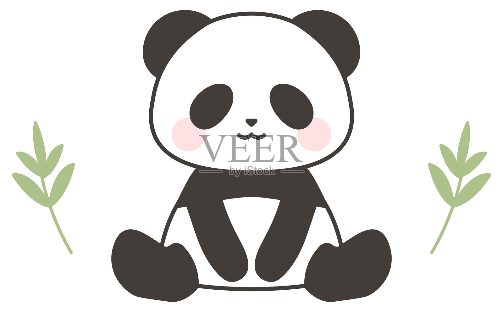 可爱的熊猫手绘卡通插画素材插画图片素材