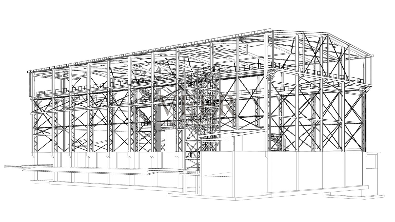 建筑结构三维插画照片摄影图片