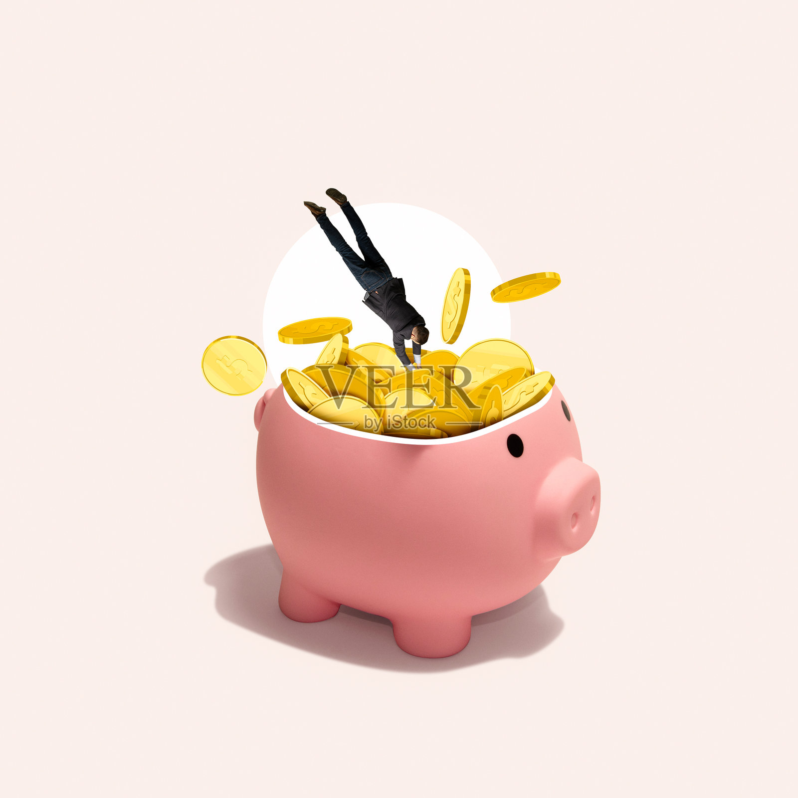 储蓄、财富、财务成功、投资和金钱至上的概念。照片摄影图片