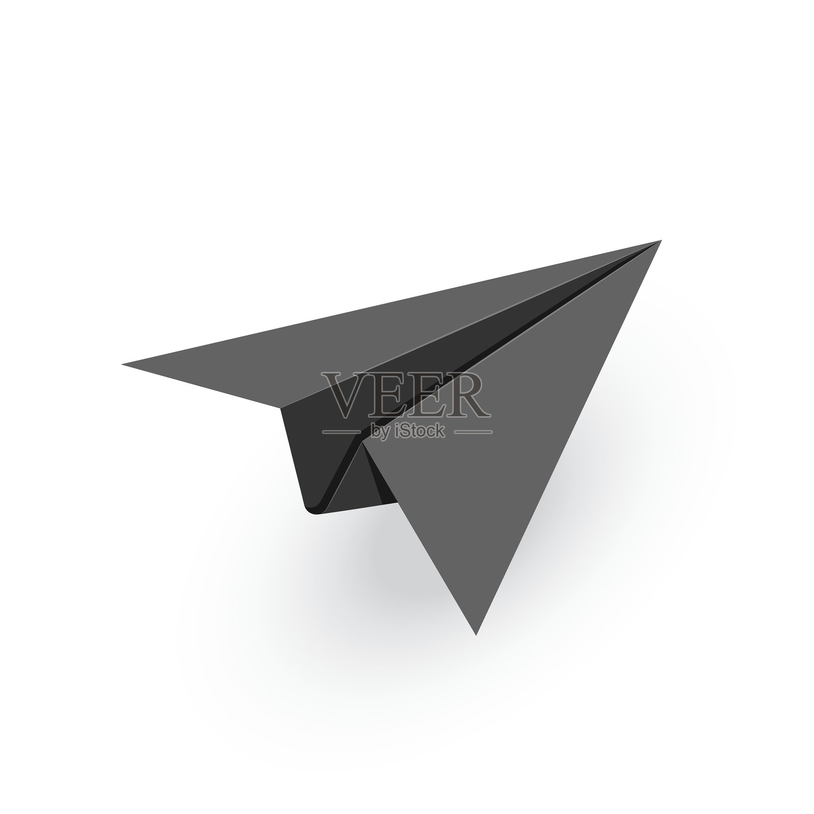 写实风格的纸飞机图标。孤立背景上的玩具飞机矢量图。折纸飞机标志，象征商业理念。插画图片素材