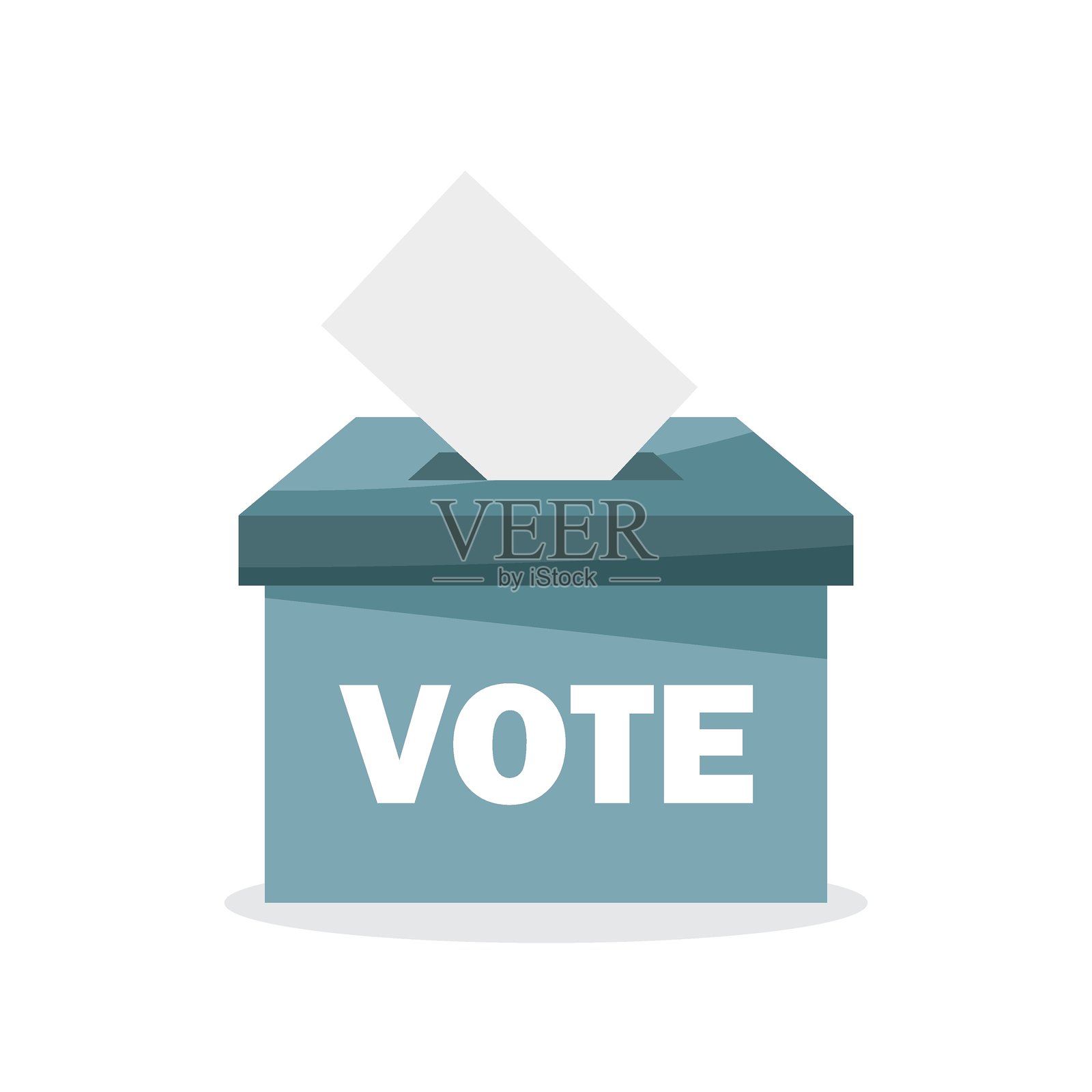 投票箱图标，扁平风格。选票候选人矢量图，孤立背景。政治选举标志，商业概念。插画图片素材