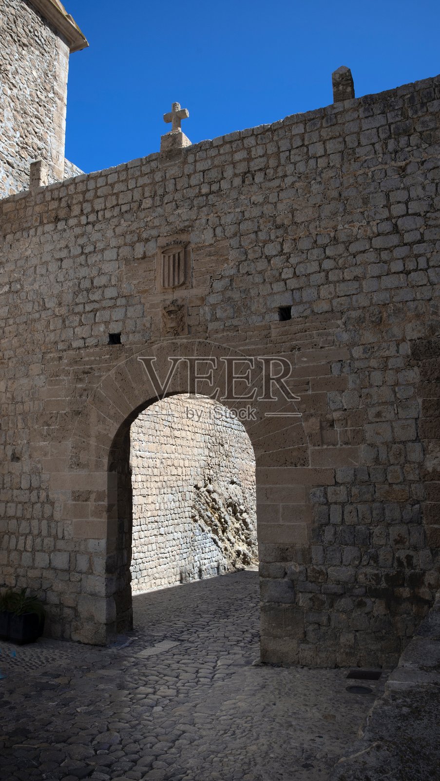 伊维萨老城区建筑和景观。西班牙伊维萨岛。伊维萨镇。照片摄影图片