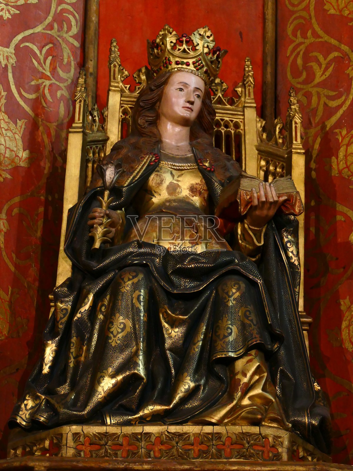 佩皮尼昂，圣雅各教堂：希望圣母祭坛，织工礼拜堂，15世纪照片摄影图片