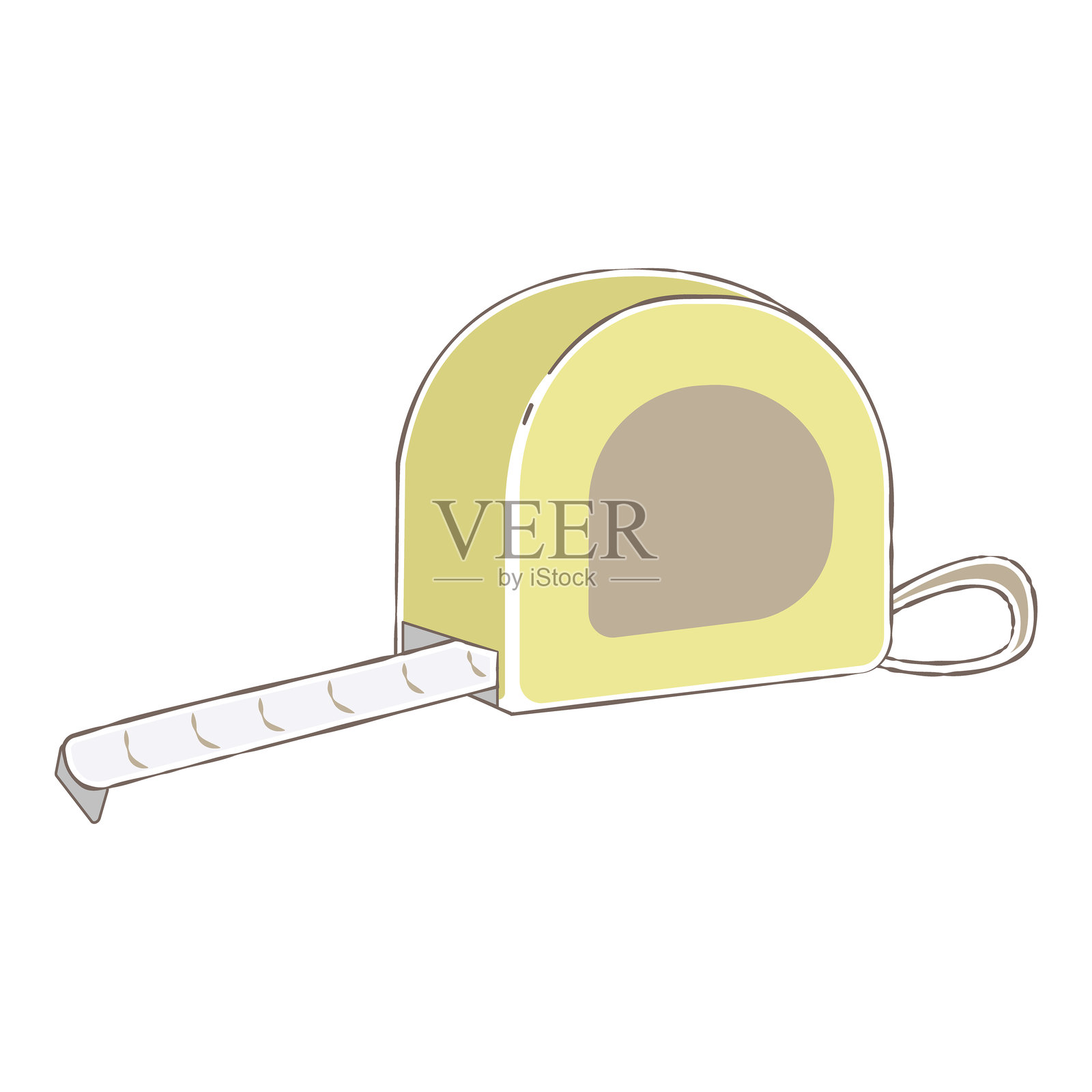 简单的卷尺工具插画，孤立的插画图片素材