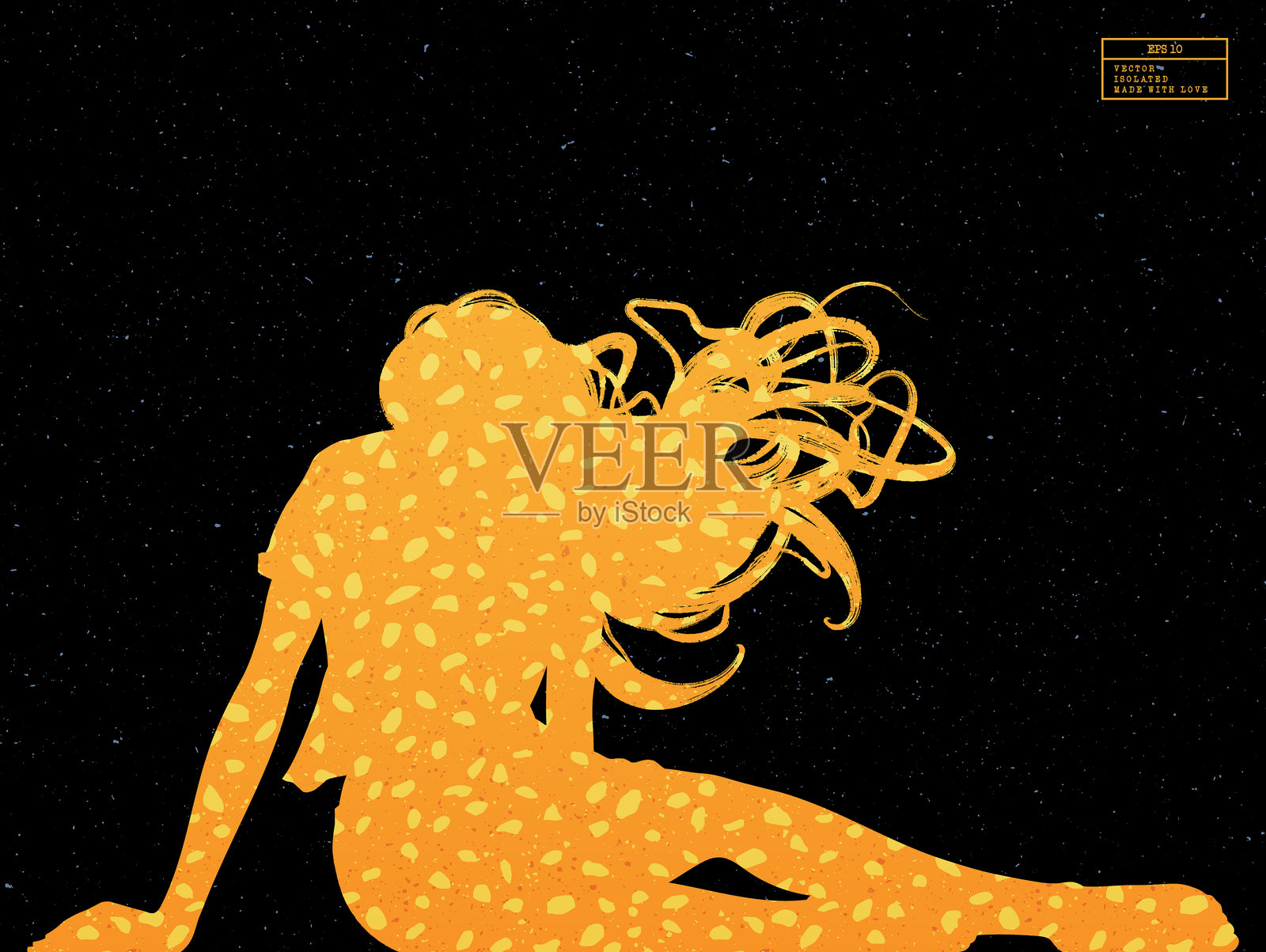 坐着的人的图案剪影插画图片素材