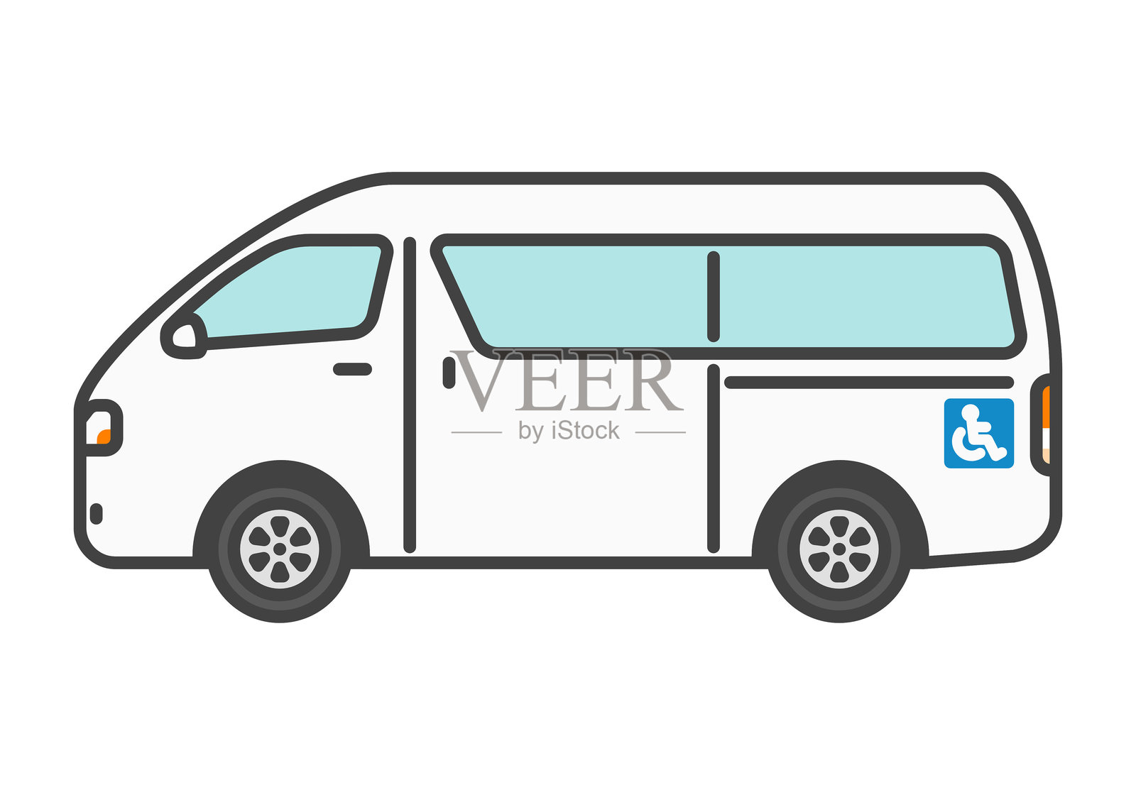 福利货车/无障碍车辆插画图片素材