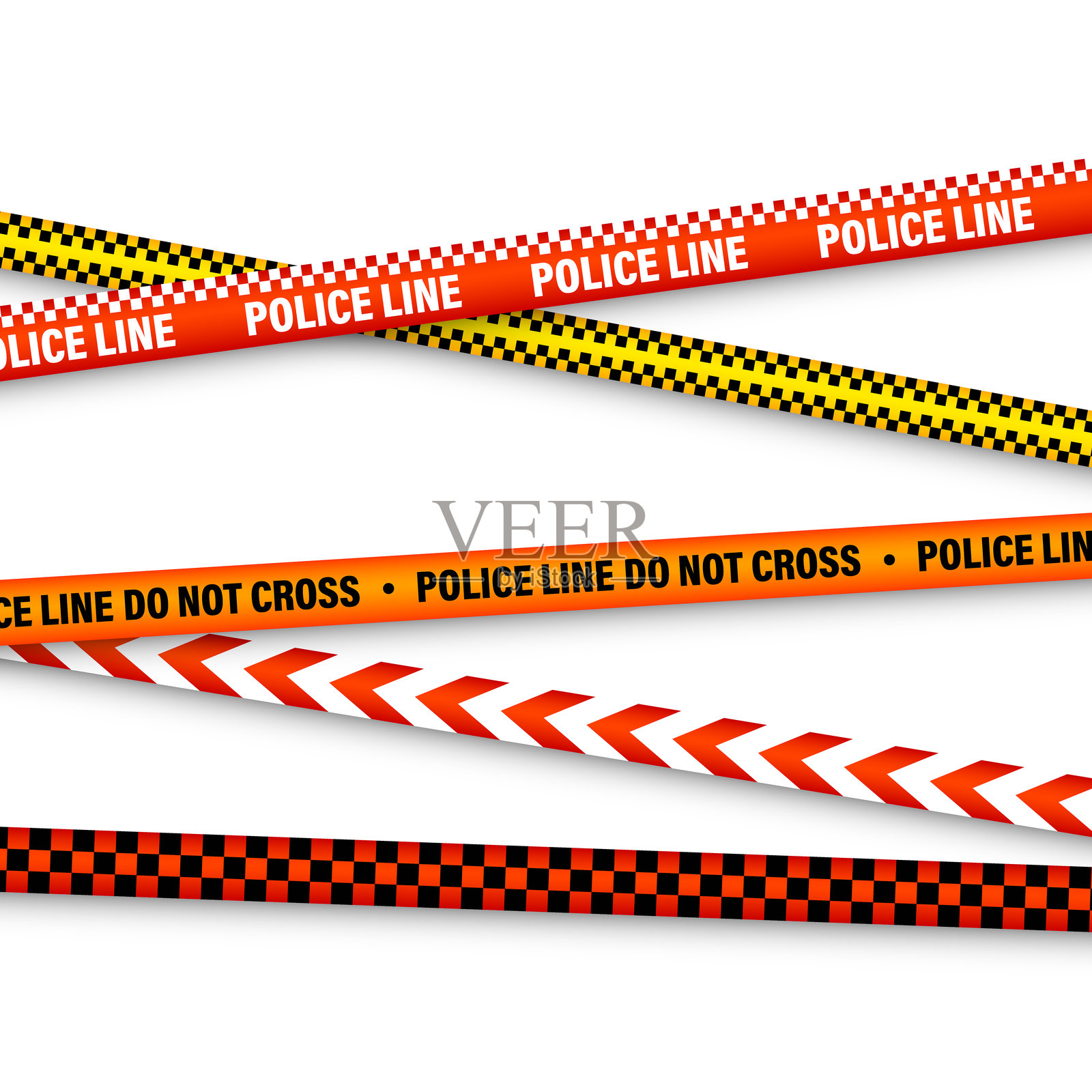 施工警戒线插画图片素材