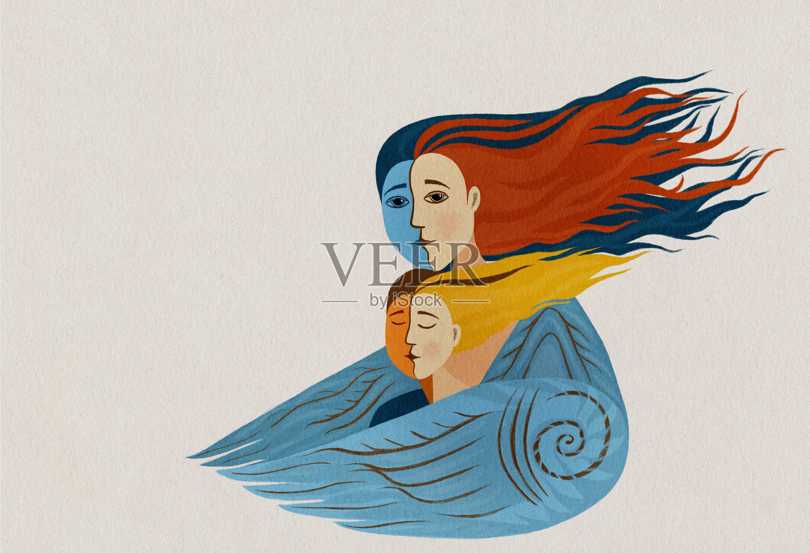 母性与女性身份的创意插画插画图片素材