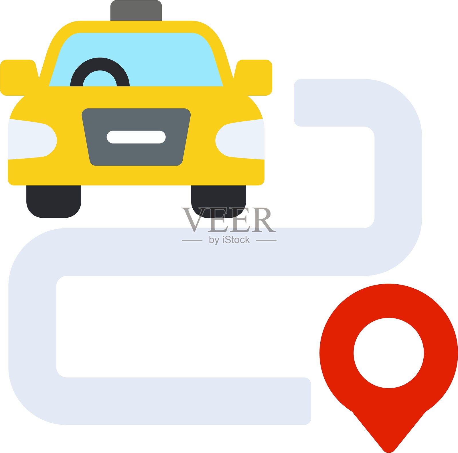 路线扁平化风格图标设计插画图片素材