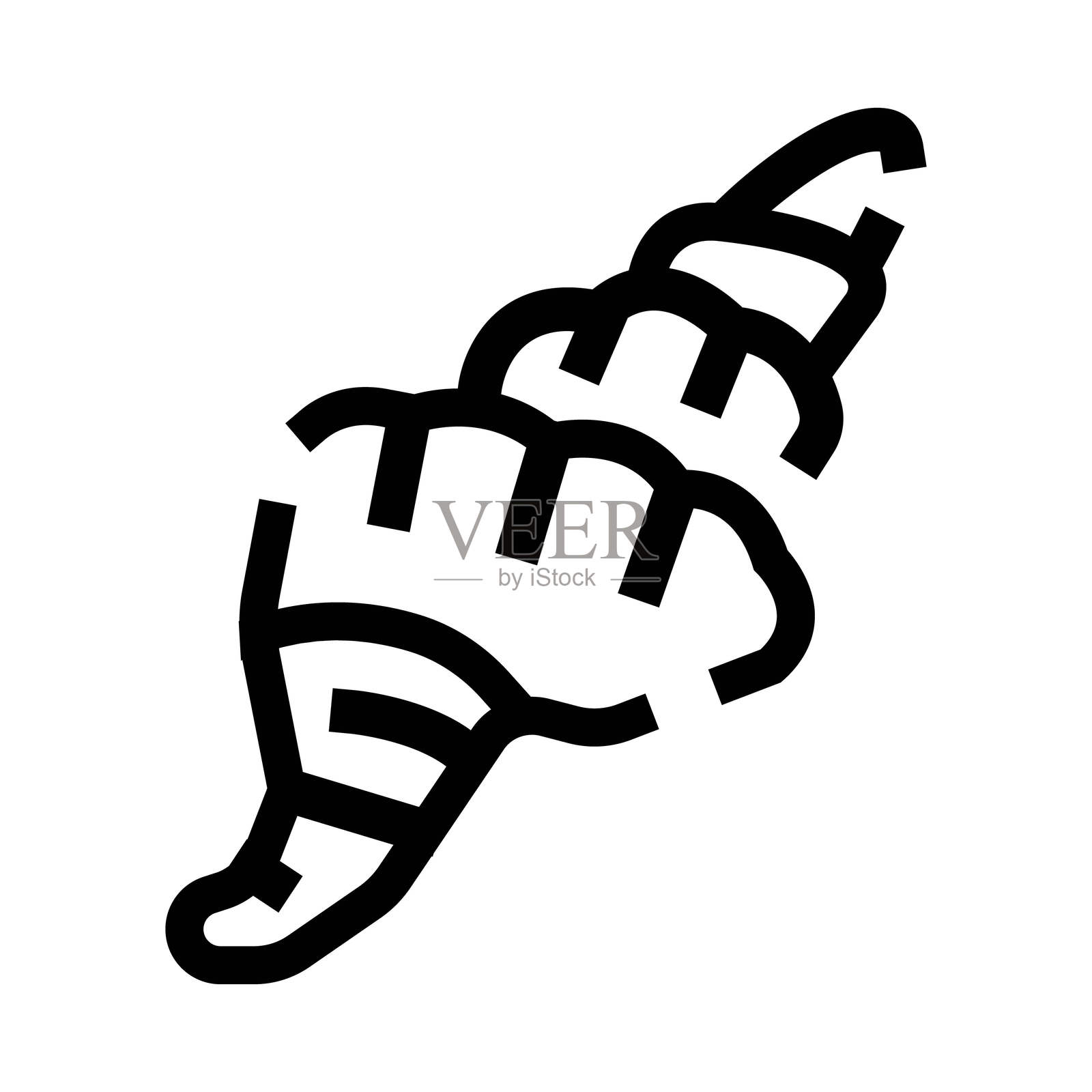 海螺贝壳线描图标矢量图插画图片素材