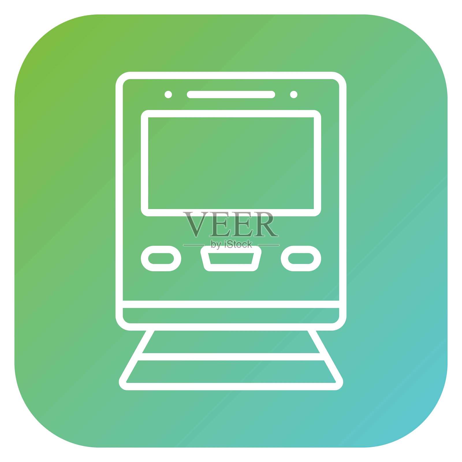 矢量设计火车图标风格插画图片素材