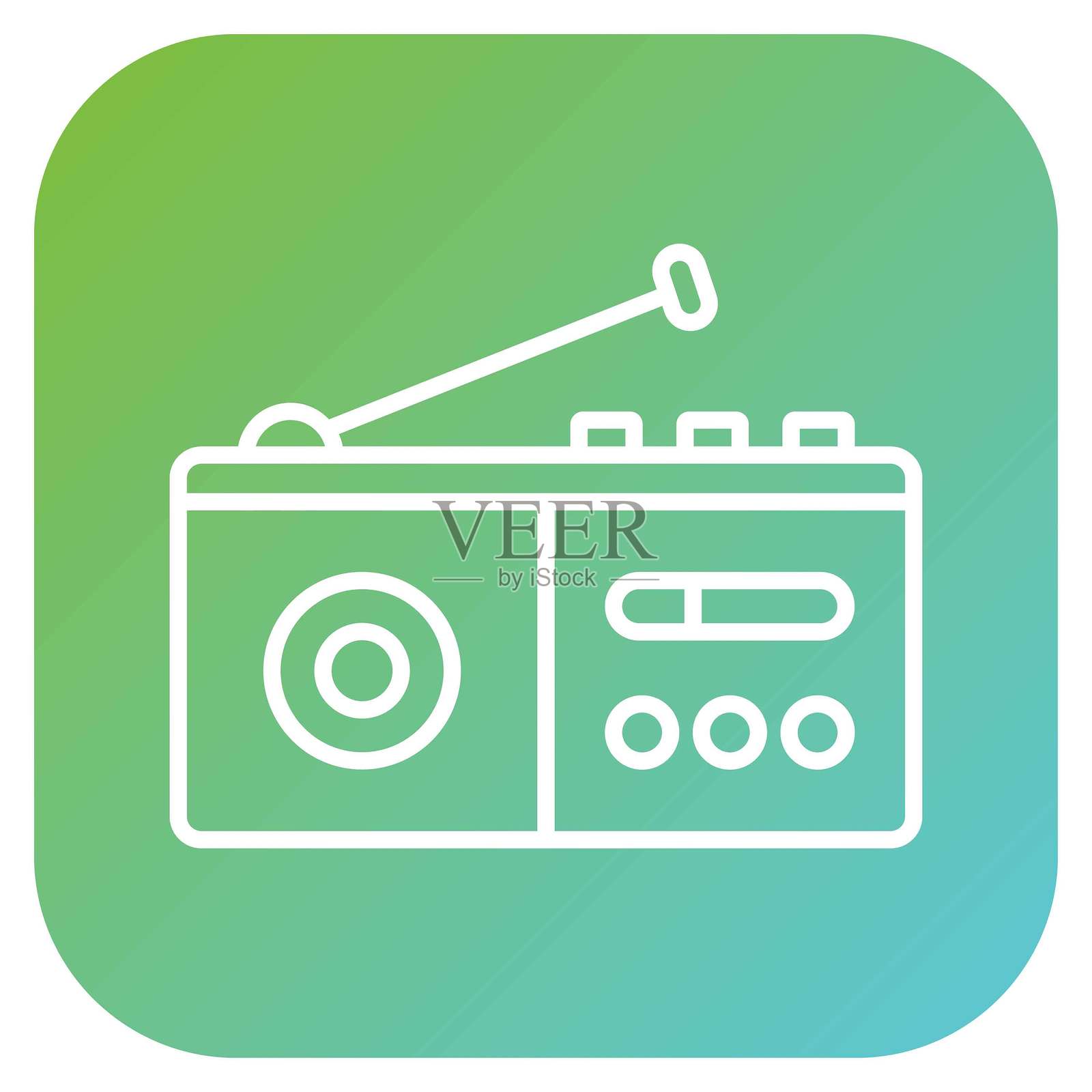 矢量设计的收音机图标风格插画图片素材