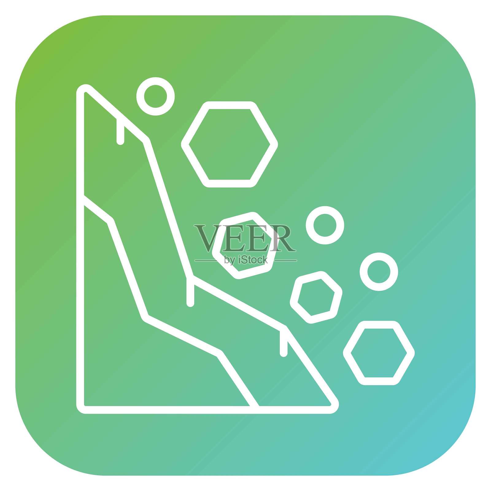 矢量设计滑坡图标风格插画图片素材