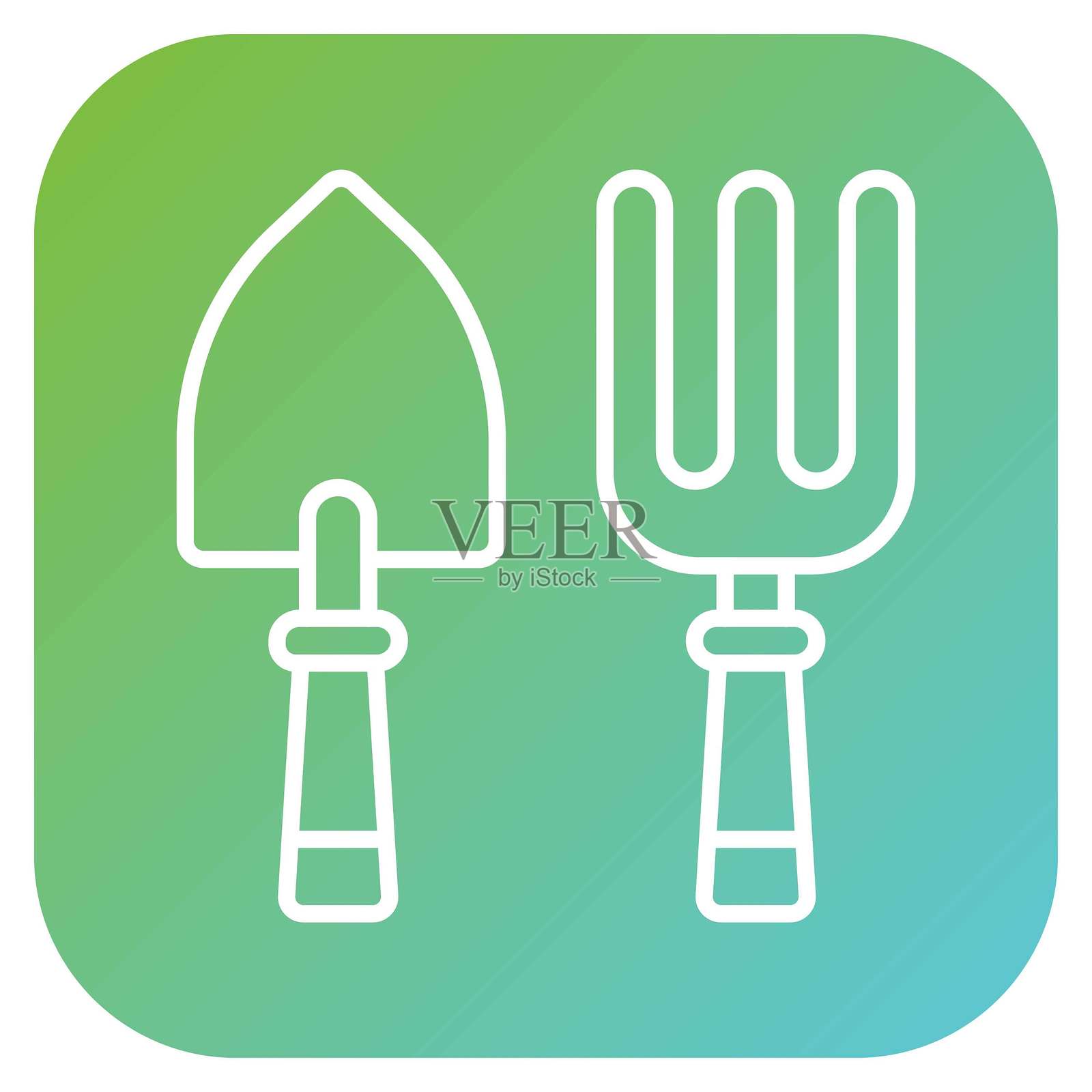 矢量图 叉子和抹子图标风格插画图片素材