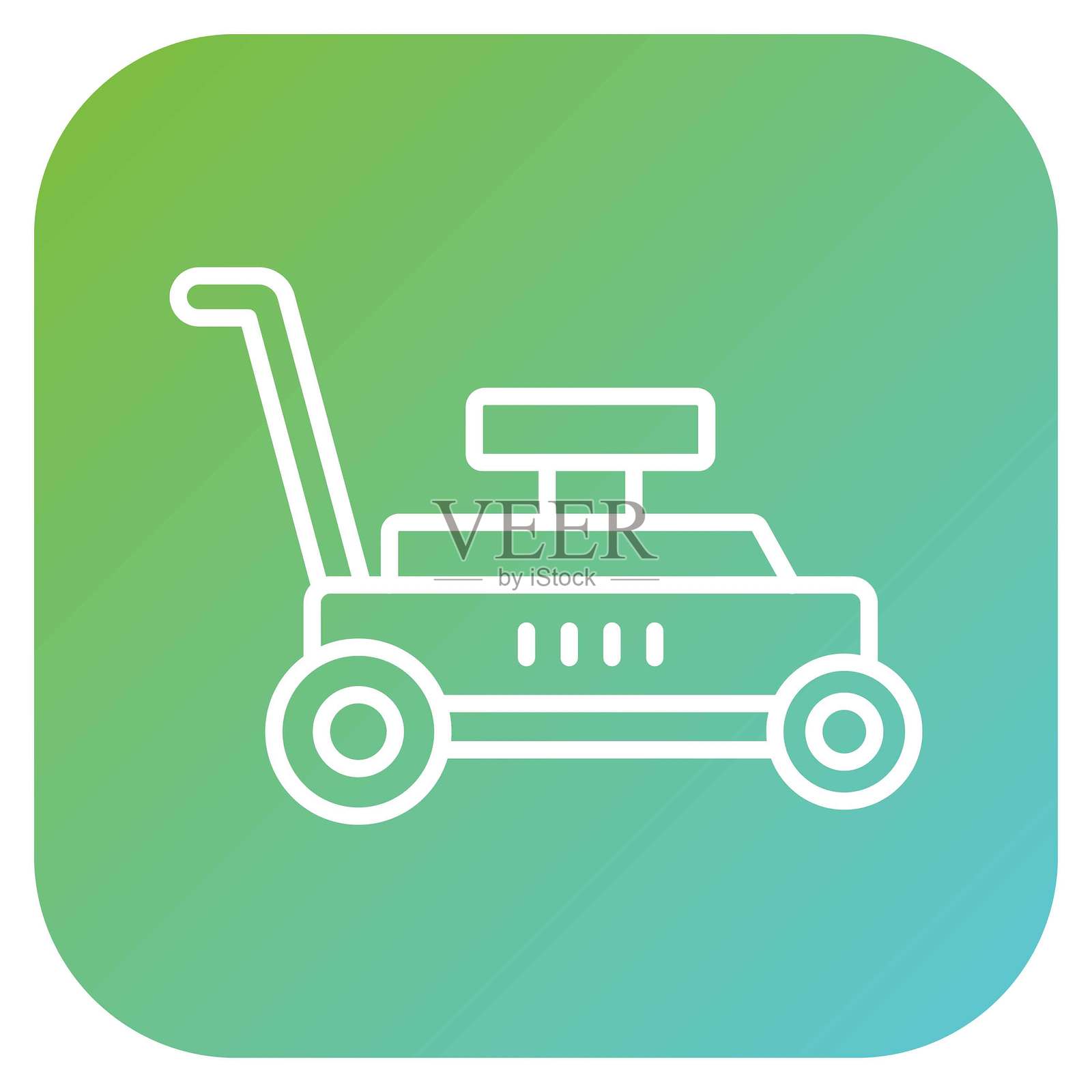 矢量设计 割草机 图标风格插画图片素材