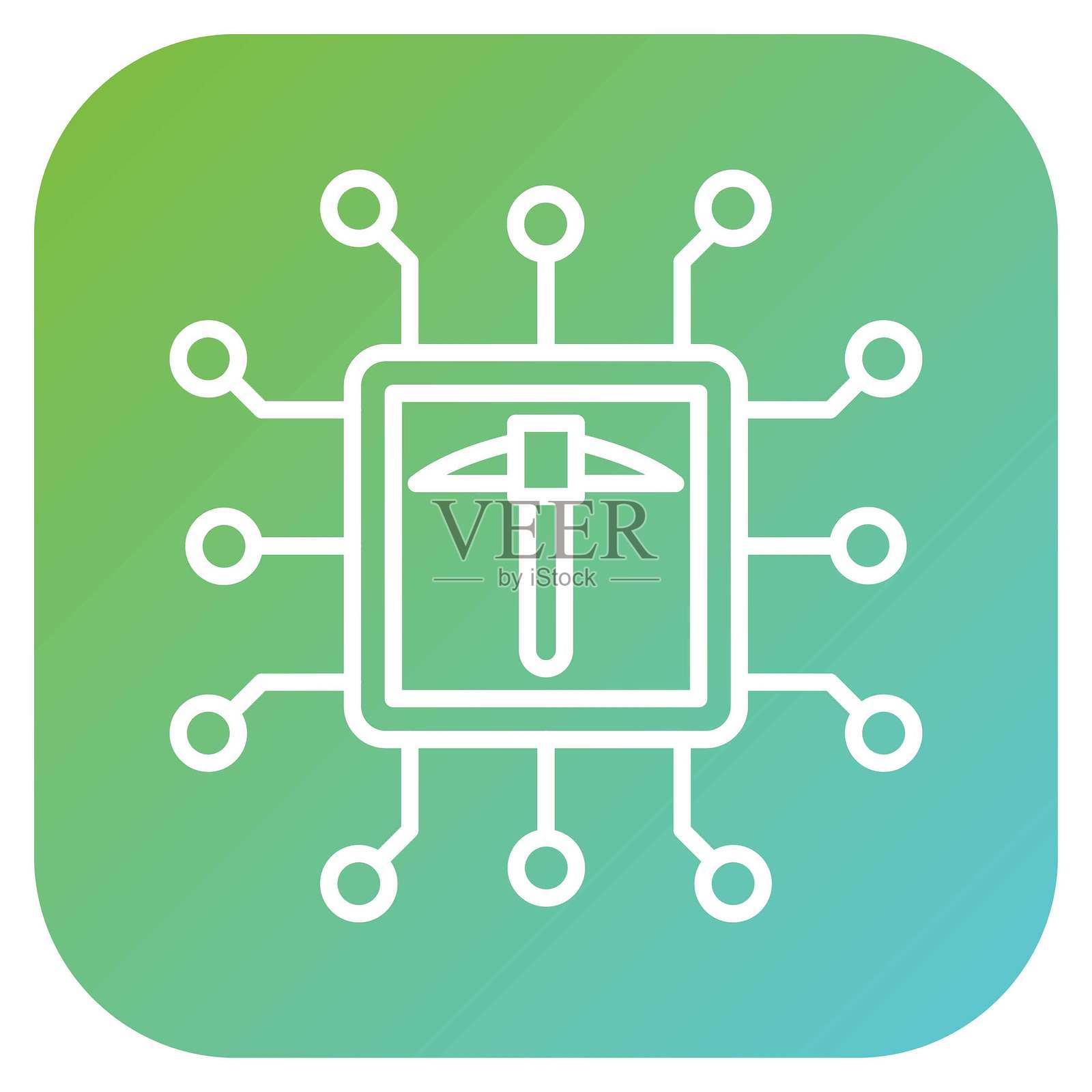 矢量设计 CPU 挖矿图标风格插画图片素材