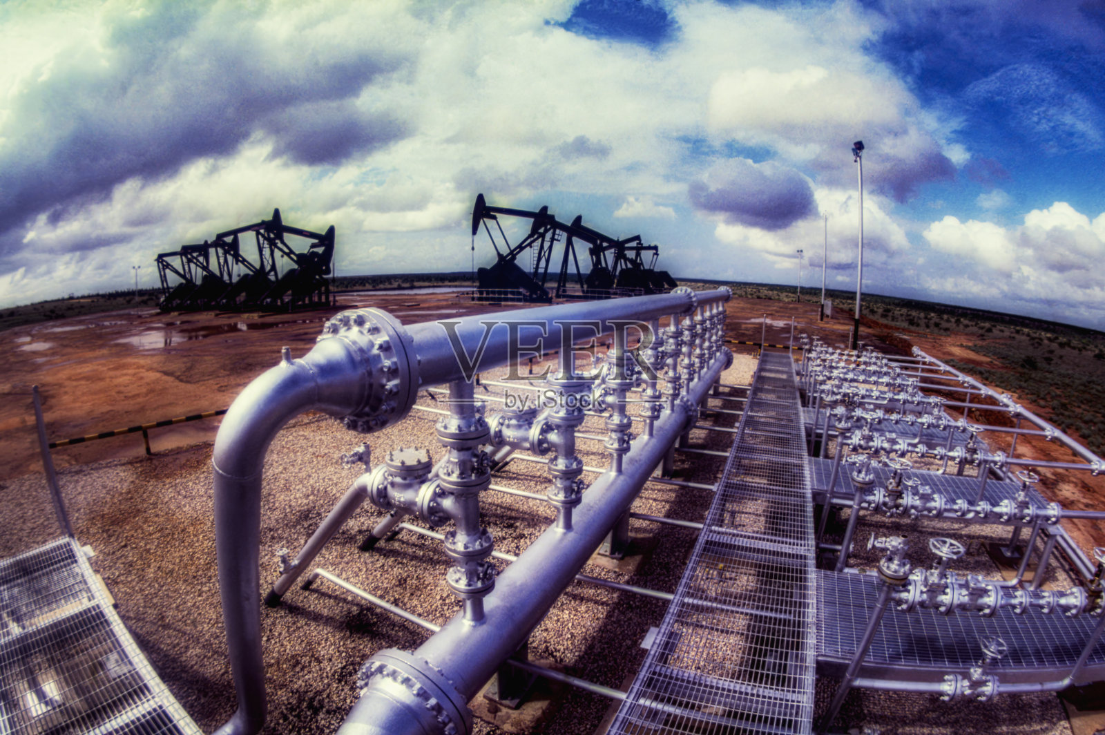 委内瑞拉的石油开采区照片摄影图片