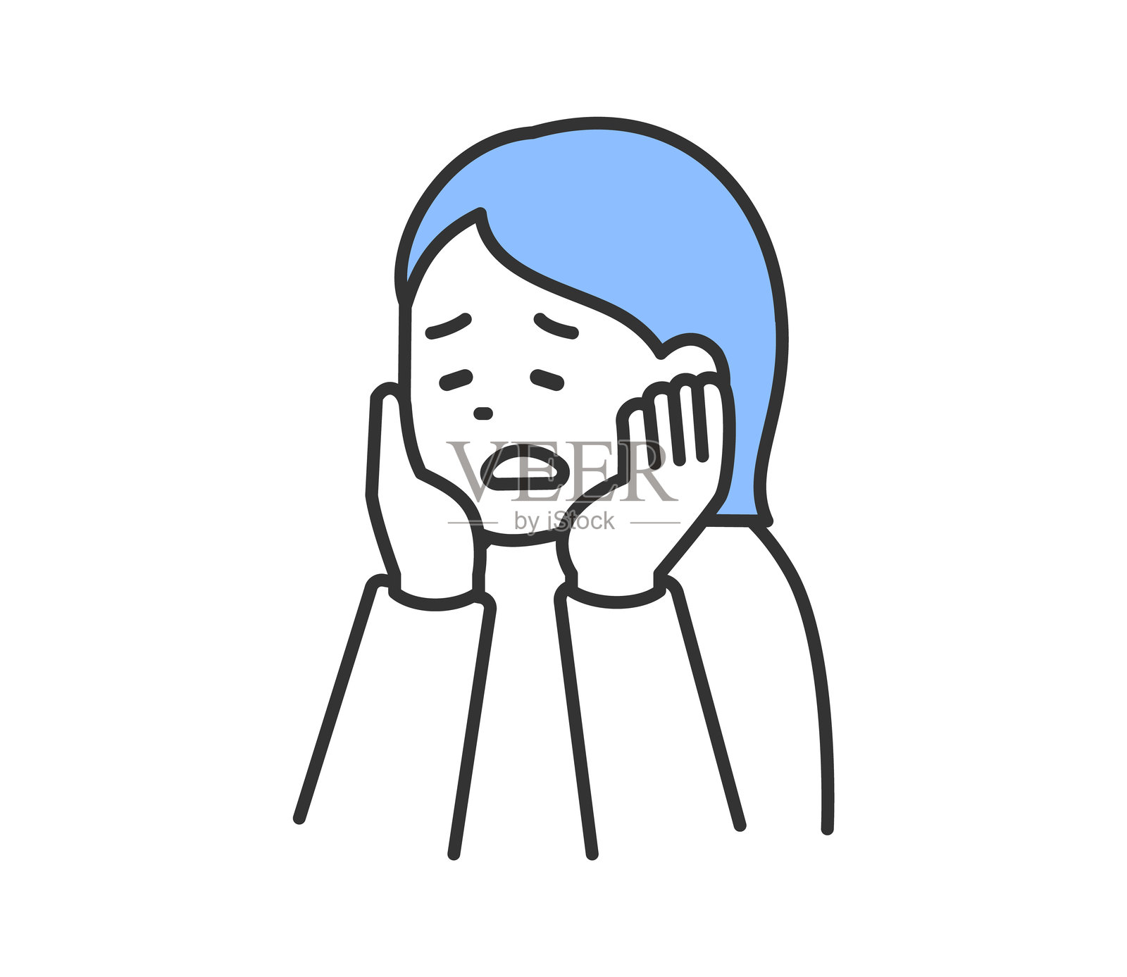 陷入困境的女性插画 - 矢量图插画图片素材