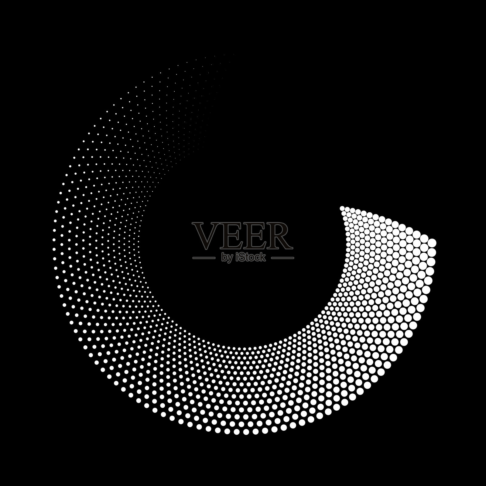 白色弯曲的半调点状条纹呈螺旋状插画图片素材