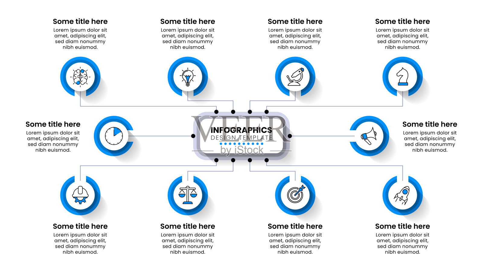 信息图表模板，科技概念，包含10个步骤插画图片素材